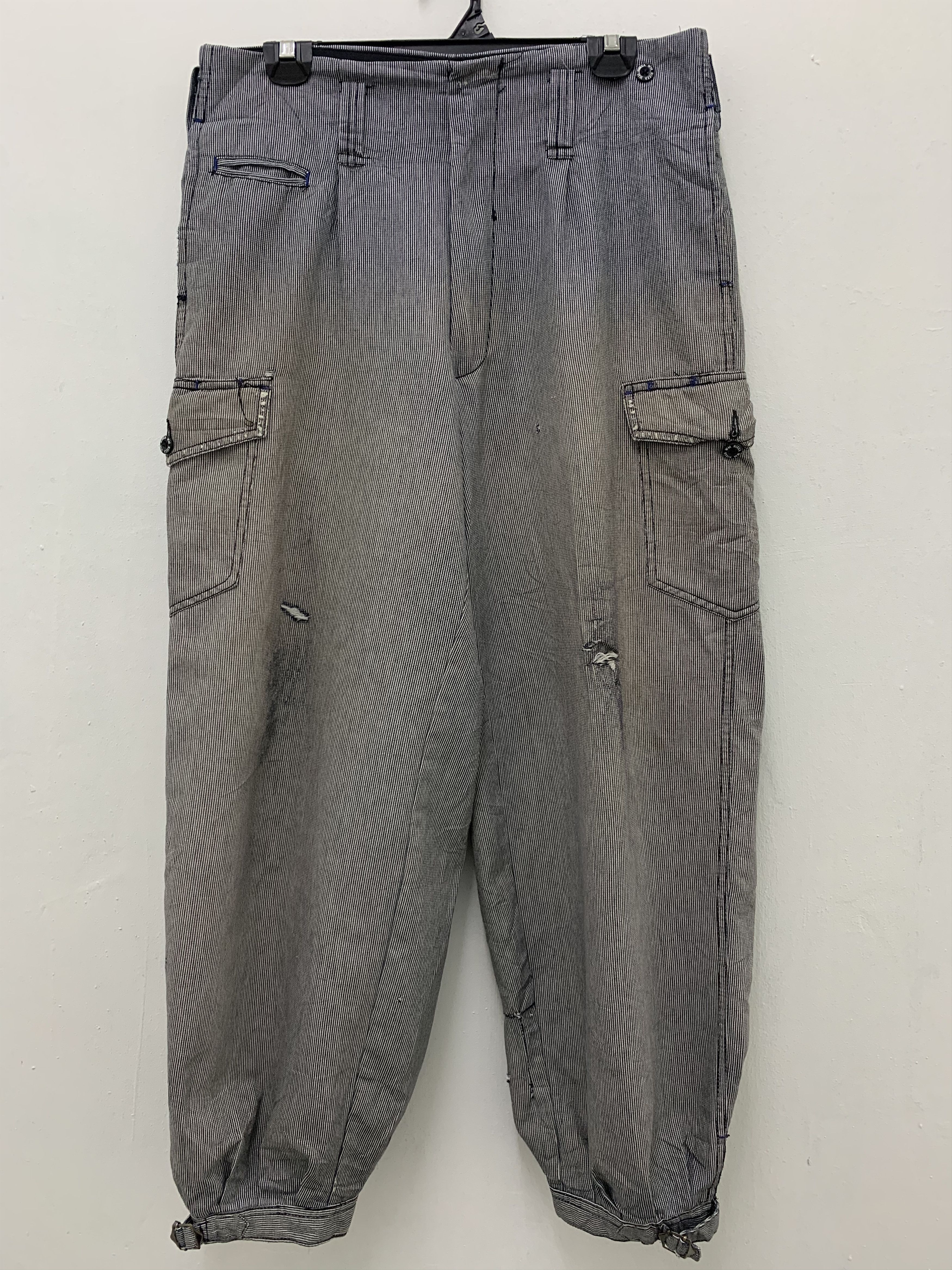 Japanese Brand Cargo Pants Multipocket Black White Stripes Japanese Brande Size US 31 - 1 Thumbnail