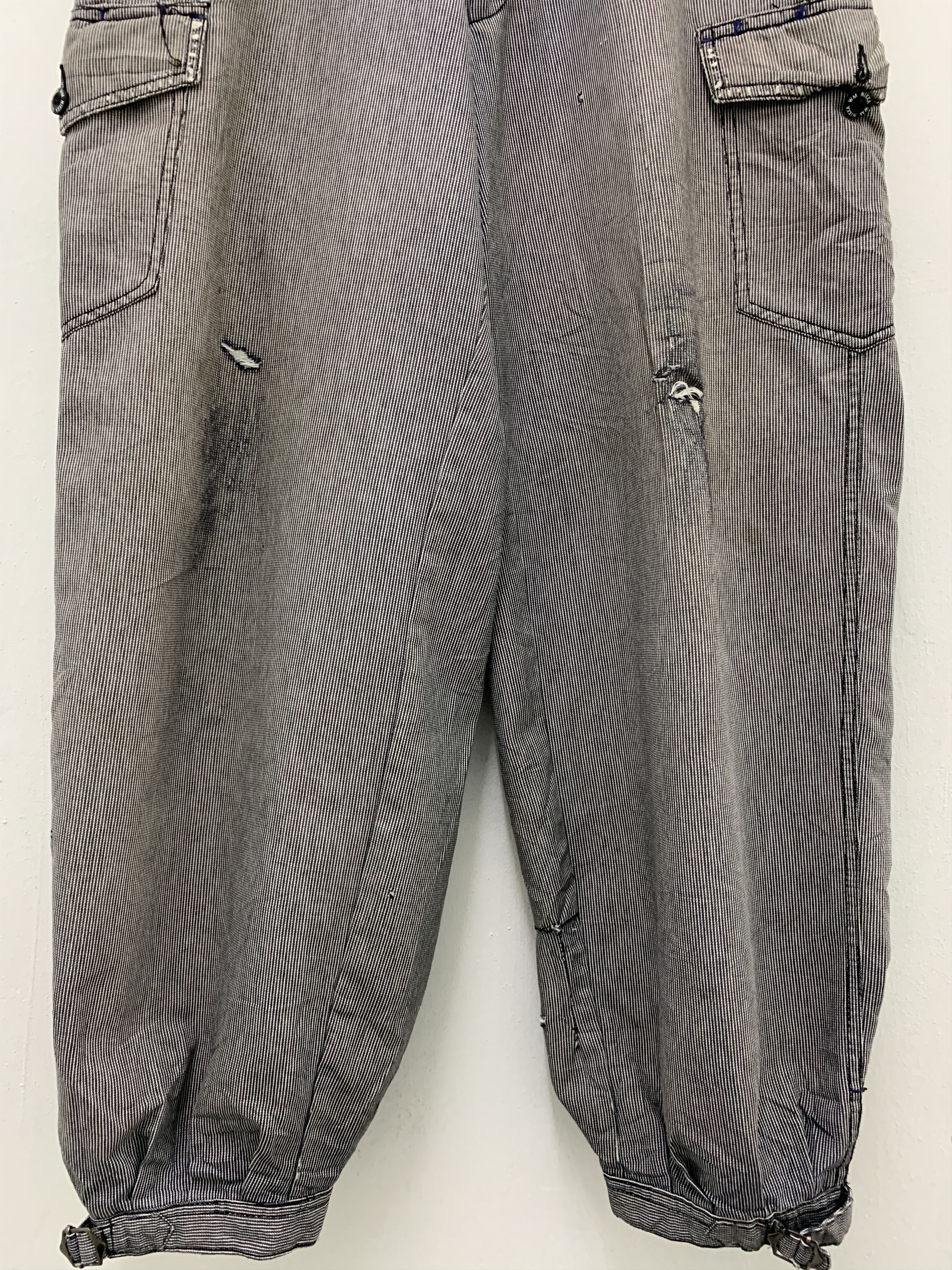 Japanese Brand Cargo Pants Multipocket Black White Stripes Japanese Brande Size US 31 - 3 Thumbnail
