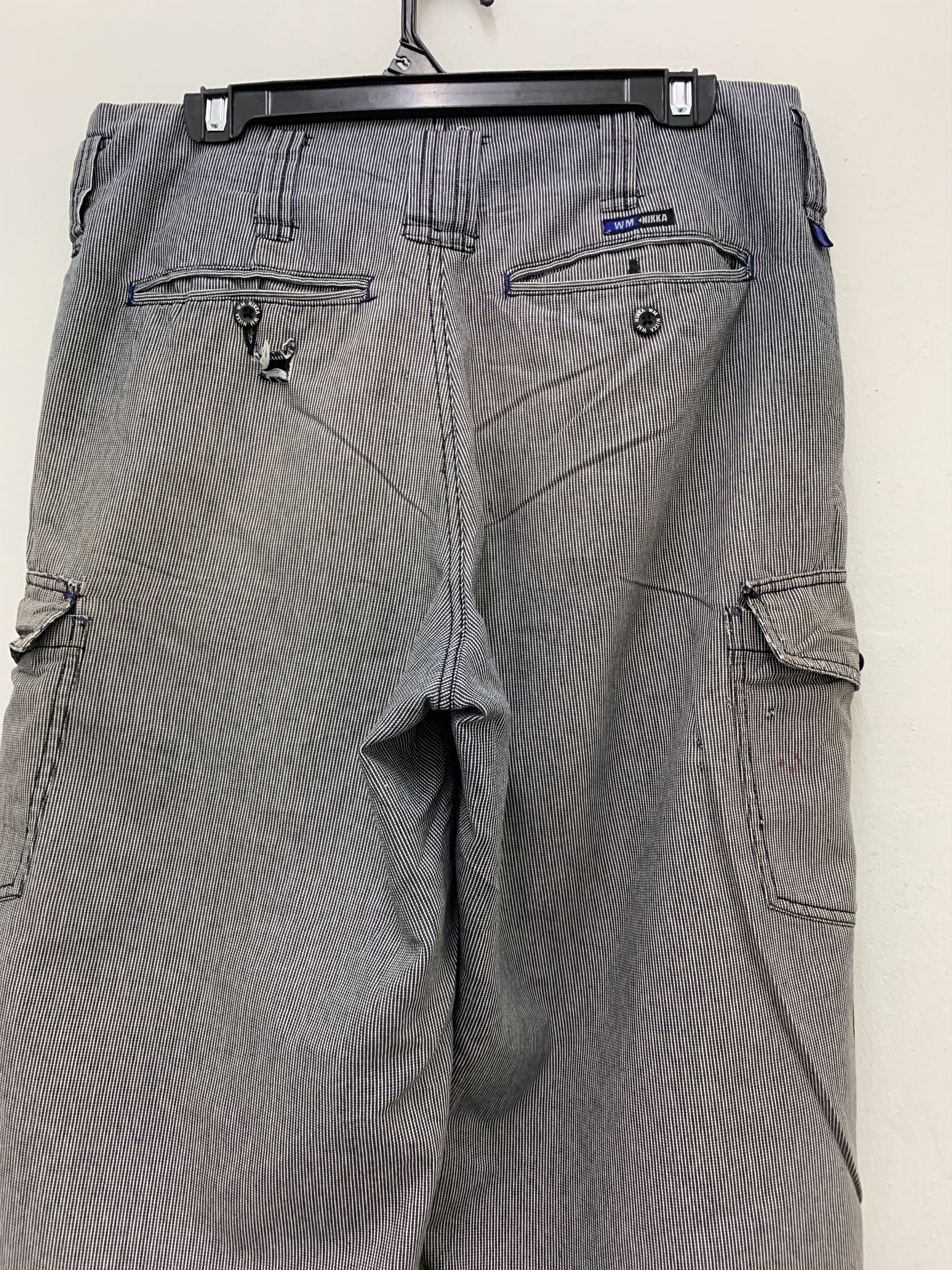 Japanese Brand Cargo Pants Multipocket Black White Stripes Japanese Brande Size US 31 - 12 Thumbnail