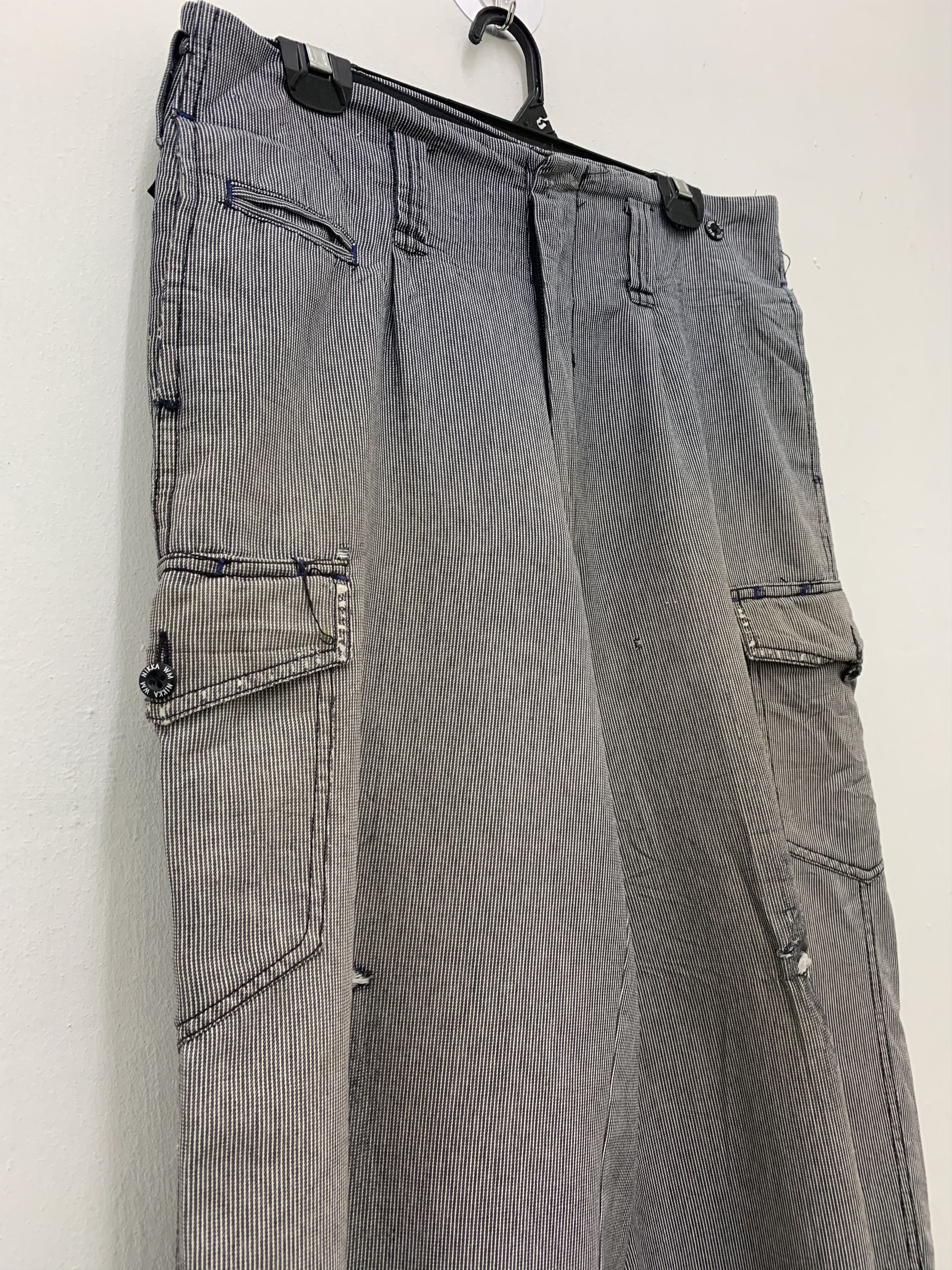 Japanese Brand Cargo Pants Multipocket Black White Stripes Japanese Brande Size US 31 - 6 Thumbnail