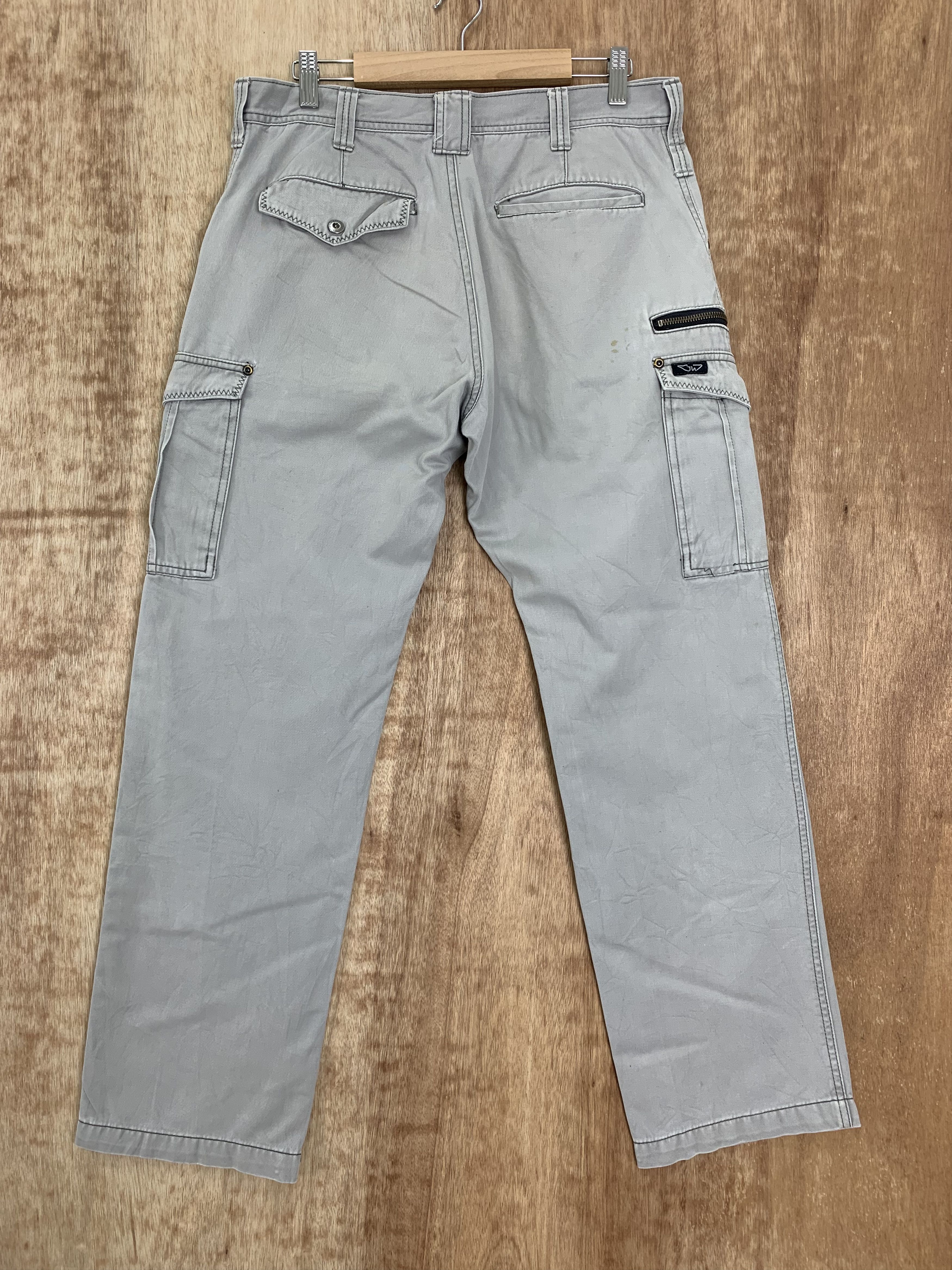 Japanese Brand Cargo Pants Distressed Multipocket Grey Streetwear Size US 31 - 3 Thumbnail