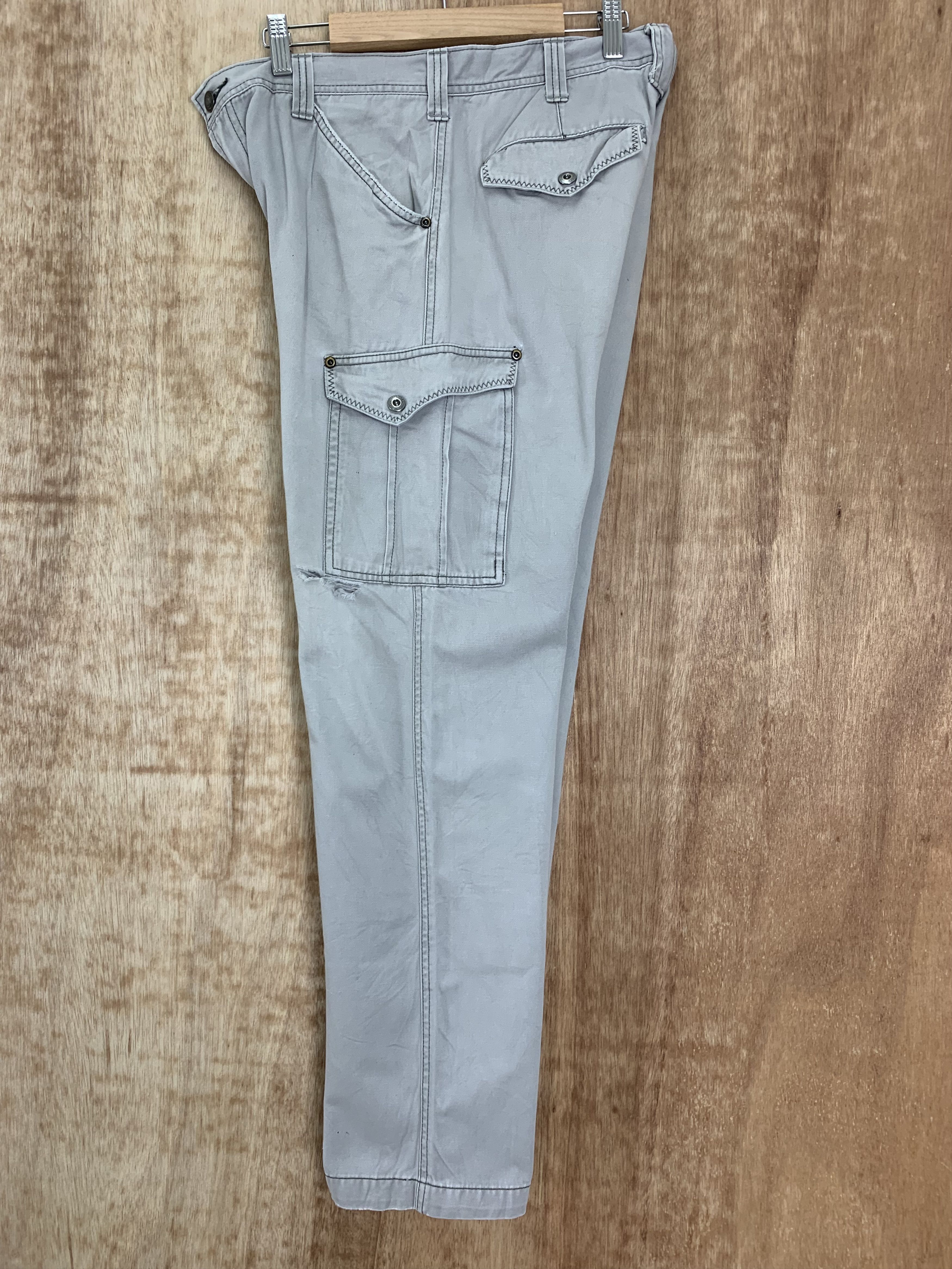 Japanese Brand Cargo Pants Distressed Multipocket Grey Streetwear Size US 31 - 15 Thumbnail