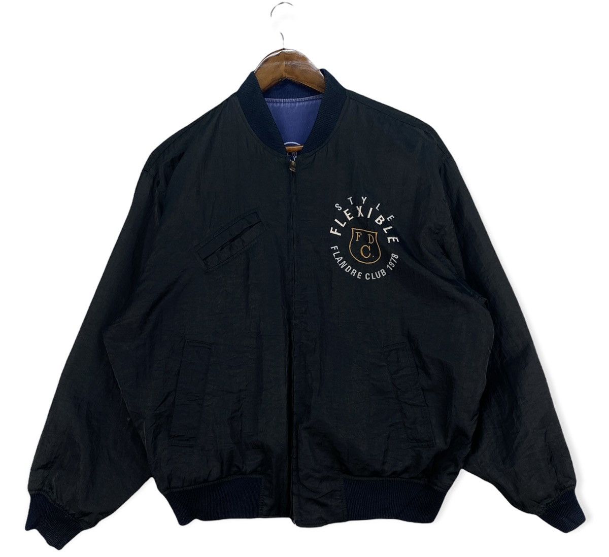Vintage Vintage Flandre Club Reversible Bomber Jacket Size US M / EU 48-50 / 2 - 2 Thumbnail