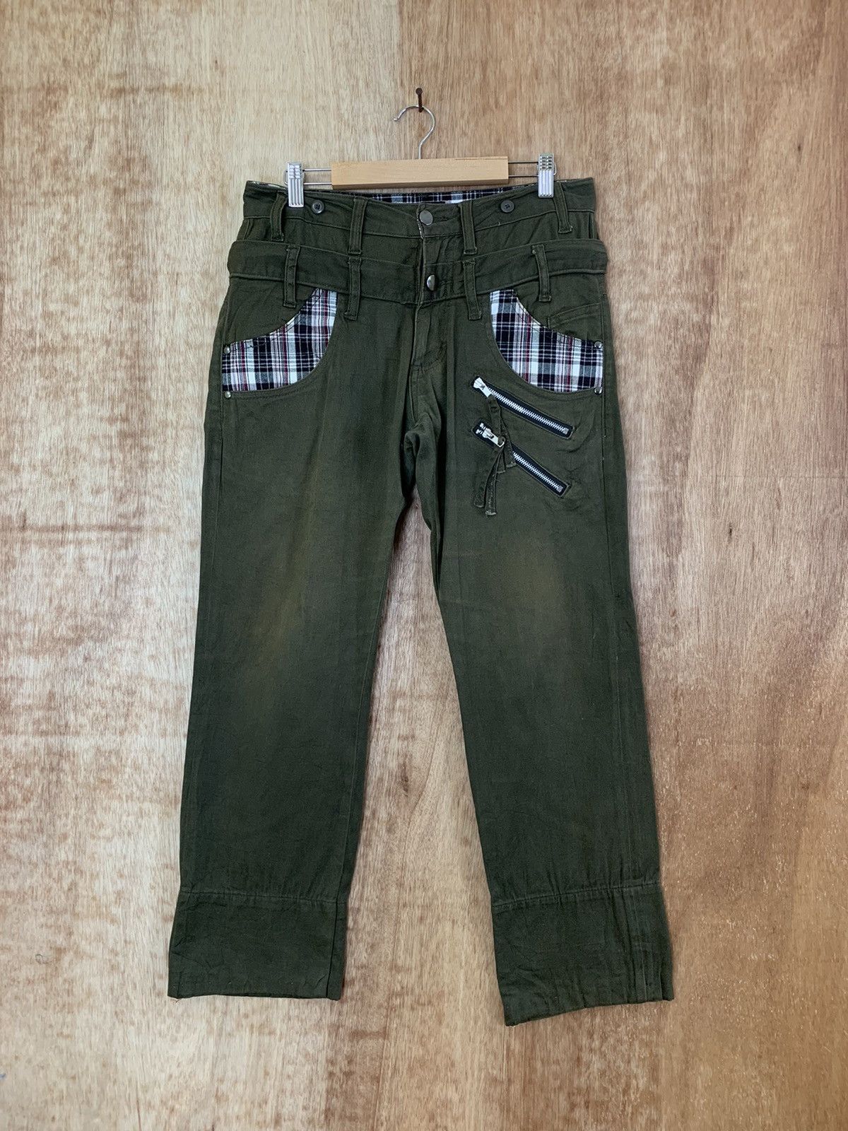 Japanese Brand Cropped Double Waist Multipocket Cargo Pants Vtg Streetwear Size US 30 / EU 46 - 1 Thumbnail