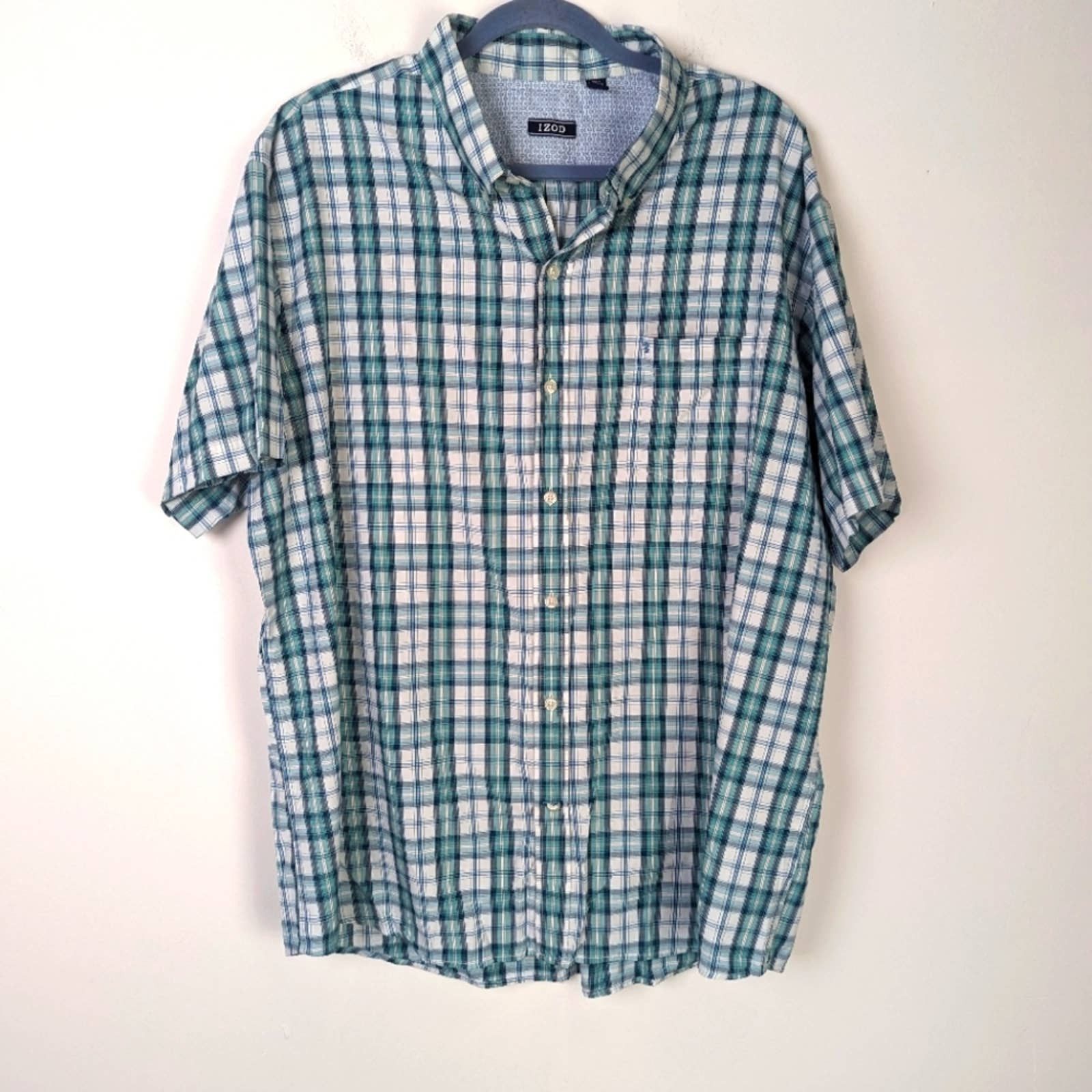 Izod Izod Breeze Gingham Button Front Shirt XXL | Grailed