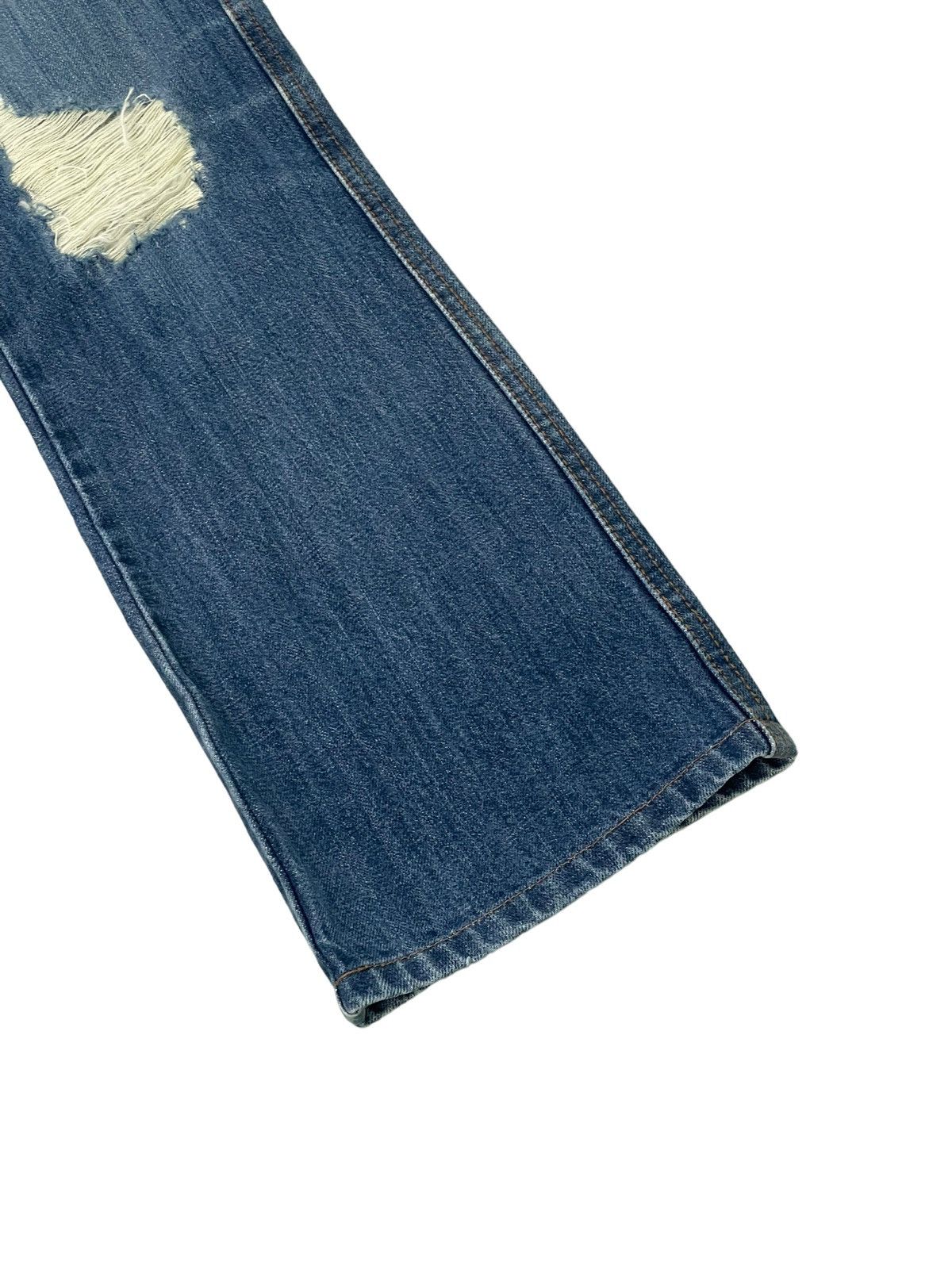 Japanese Brand Flare Jeans Katharine Hamnett Distress Denim Low Rise 3🟦5 Size US 29 - 4 Thumbnail