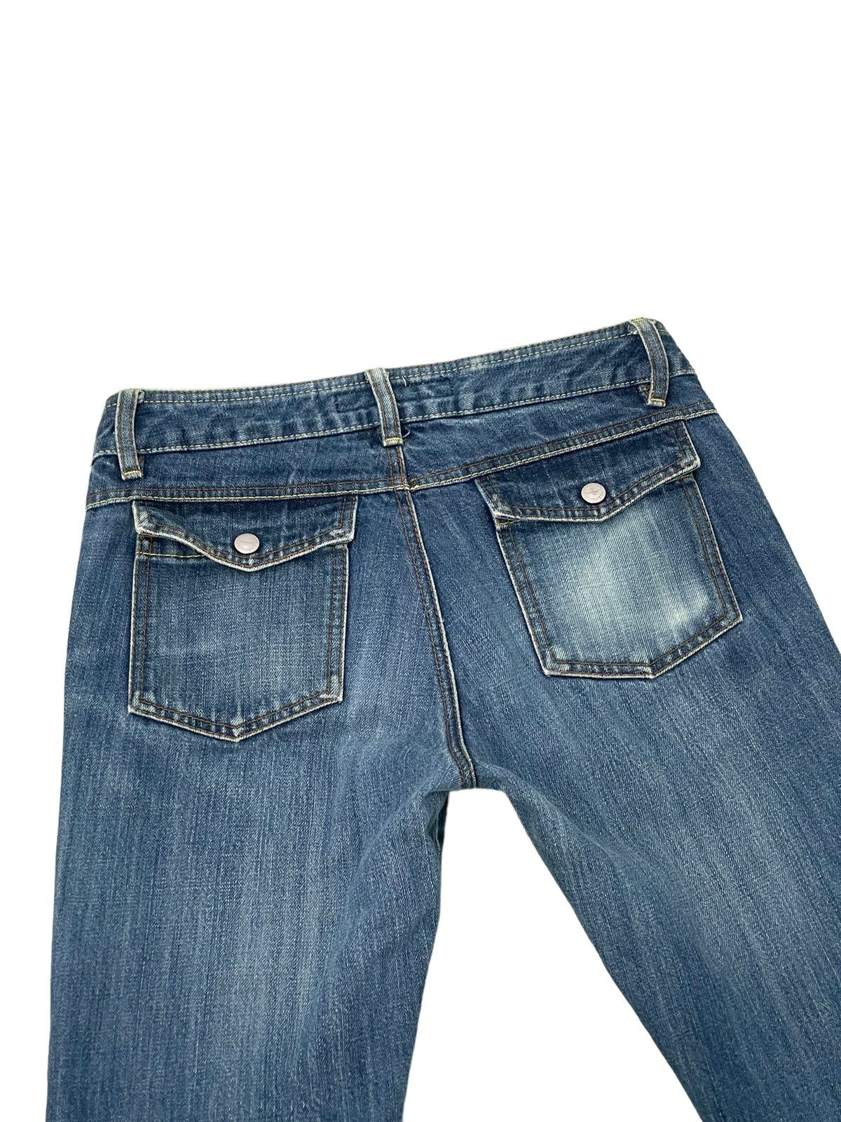 Japanese Brand Flare Jeans Katharine Hamnett Distress Denim Low Rise 3🟦5 Size US 29 - 19 Thumbnail