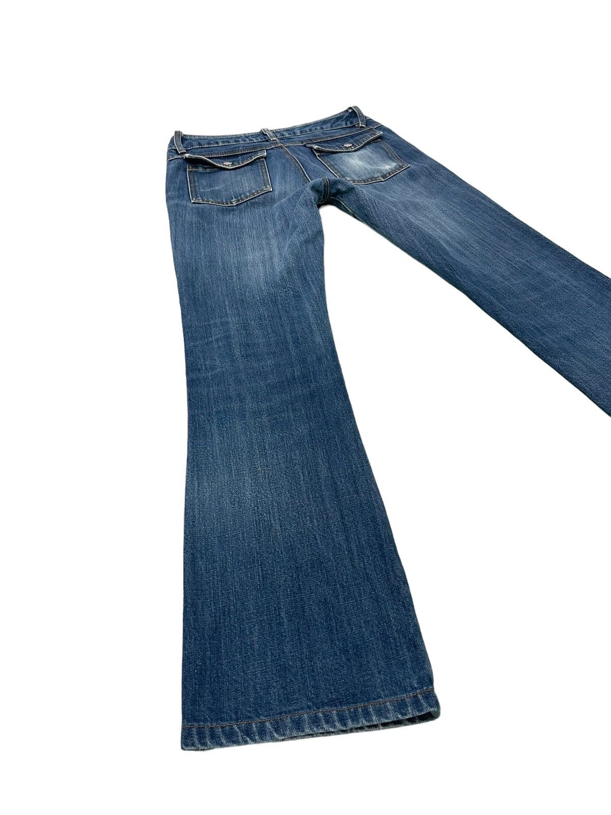 Japanese Brand Flare Jeans Katharine Hamnett Distress Denim Low Rise 3🟦5 Size US 29 - 13 Thumbnail