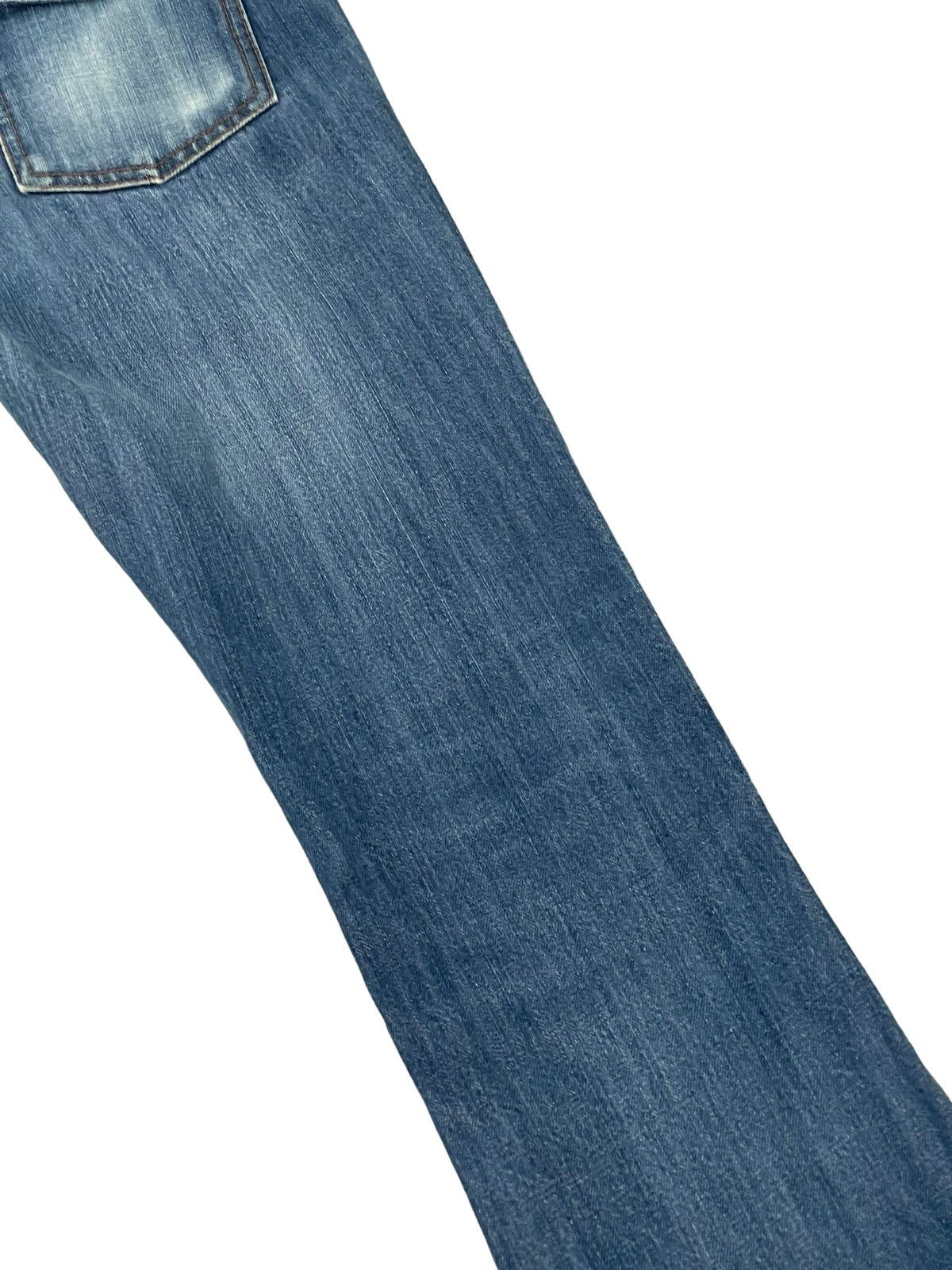 Japanese Brand Flare Jeans Katharine Hamnett Distress Denim Low Rise 3🟦5 Size US 29 - 18 Thumbnail