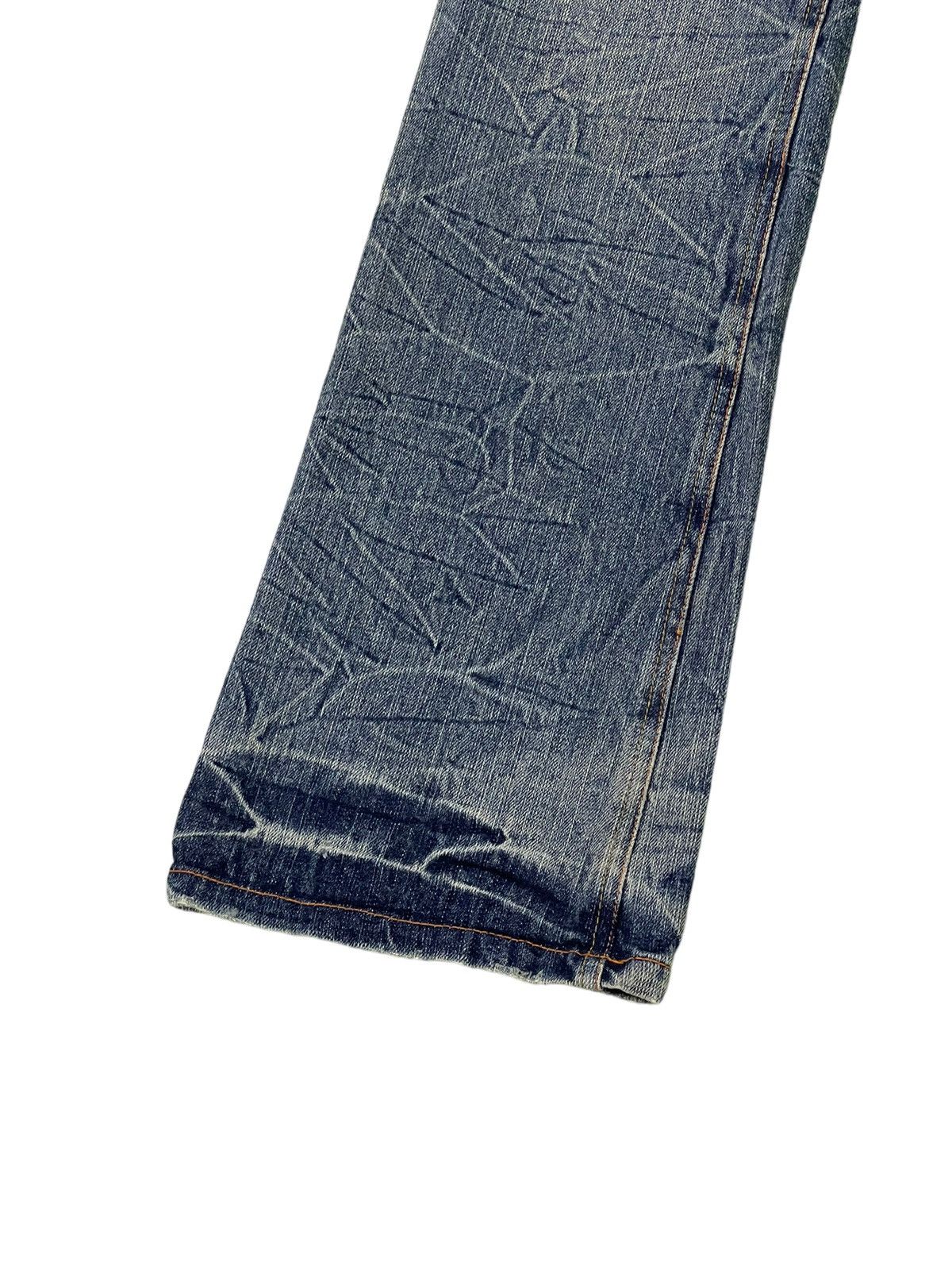 Japanese Brand Flare Jeans Place Plan Distress Low Rise Denim Boot Cut 5🟦4 Size US 31 - 13 Thumbnail