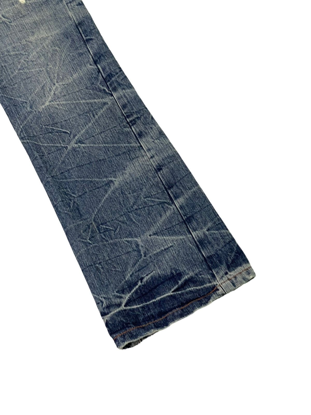Japanese Brand Flare Jeans Place Plan Distress Low Rise Denim Boot Cut 5🟦4 Size US 31 - 12 Thumbnail