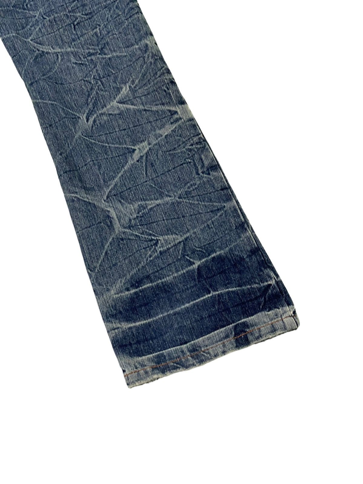Japanese Brand Flare Jeans Place Plan Distress Low Rise Denim Boot Cut 5🟦4 Size US 31 - 4 Thumbnail
