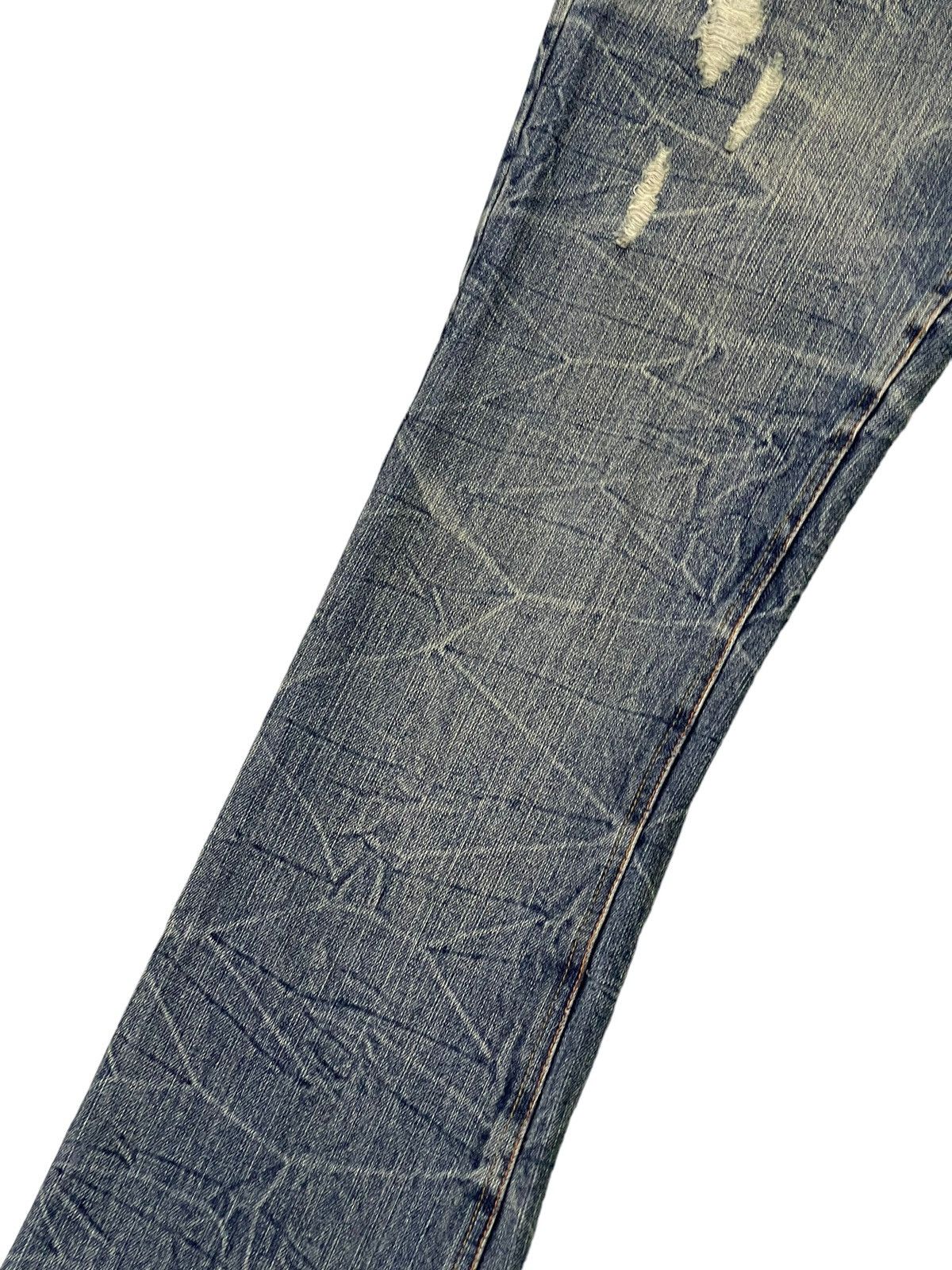 Japanese Brand Flare Jeans Place Plan Distress Low Rise Denim Boot Cut 5🟦4 Size US 31 - 14 Thumbnail