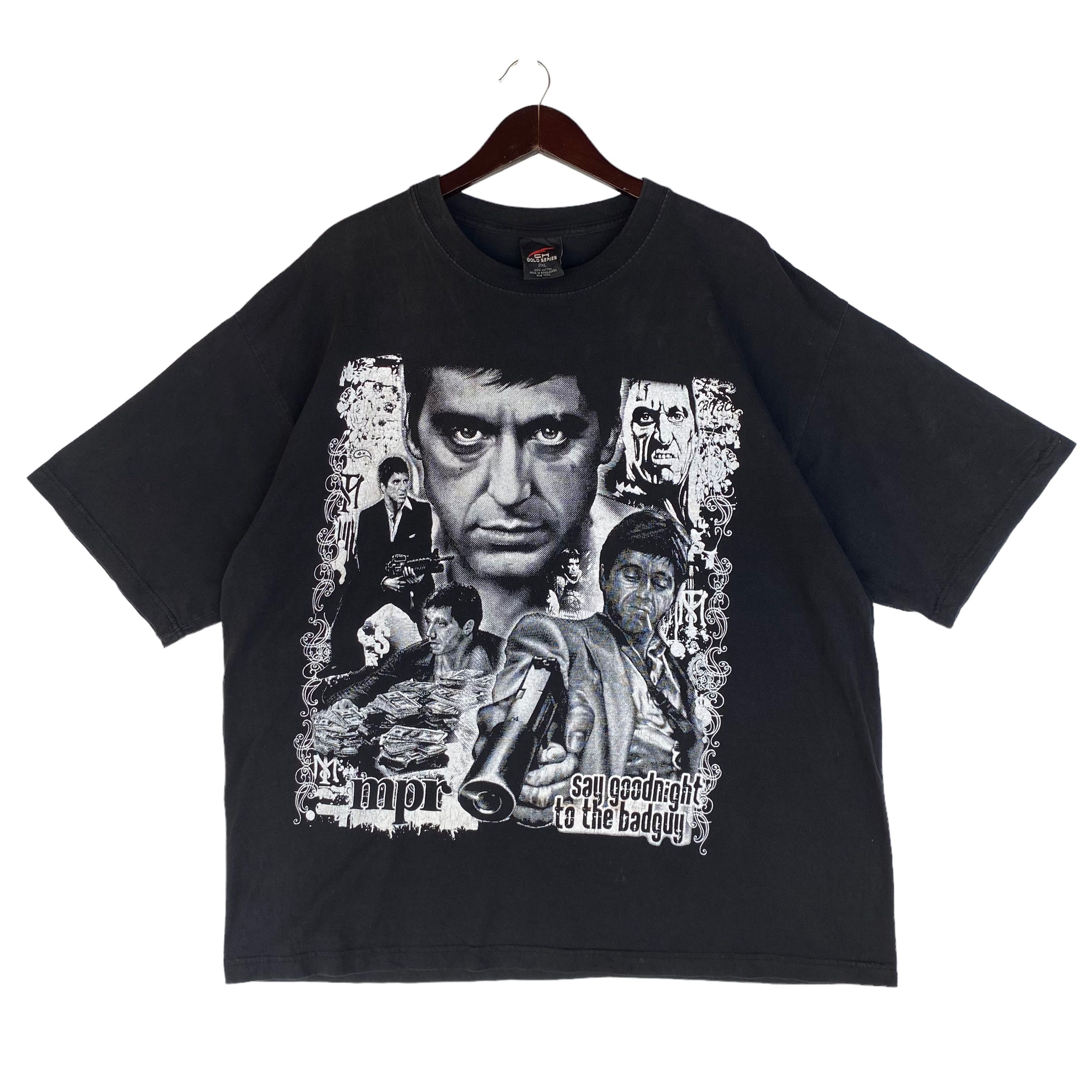 image of Scarface Al Pacino Crime Film Movie Tee Shirt in Black, Men's (Size 2XL)