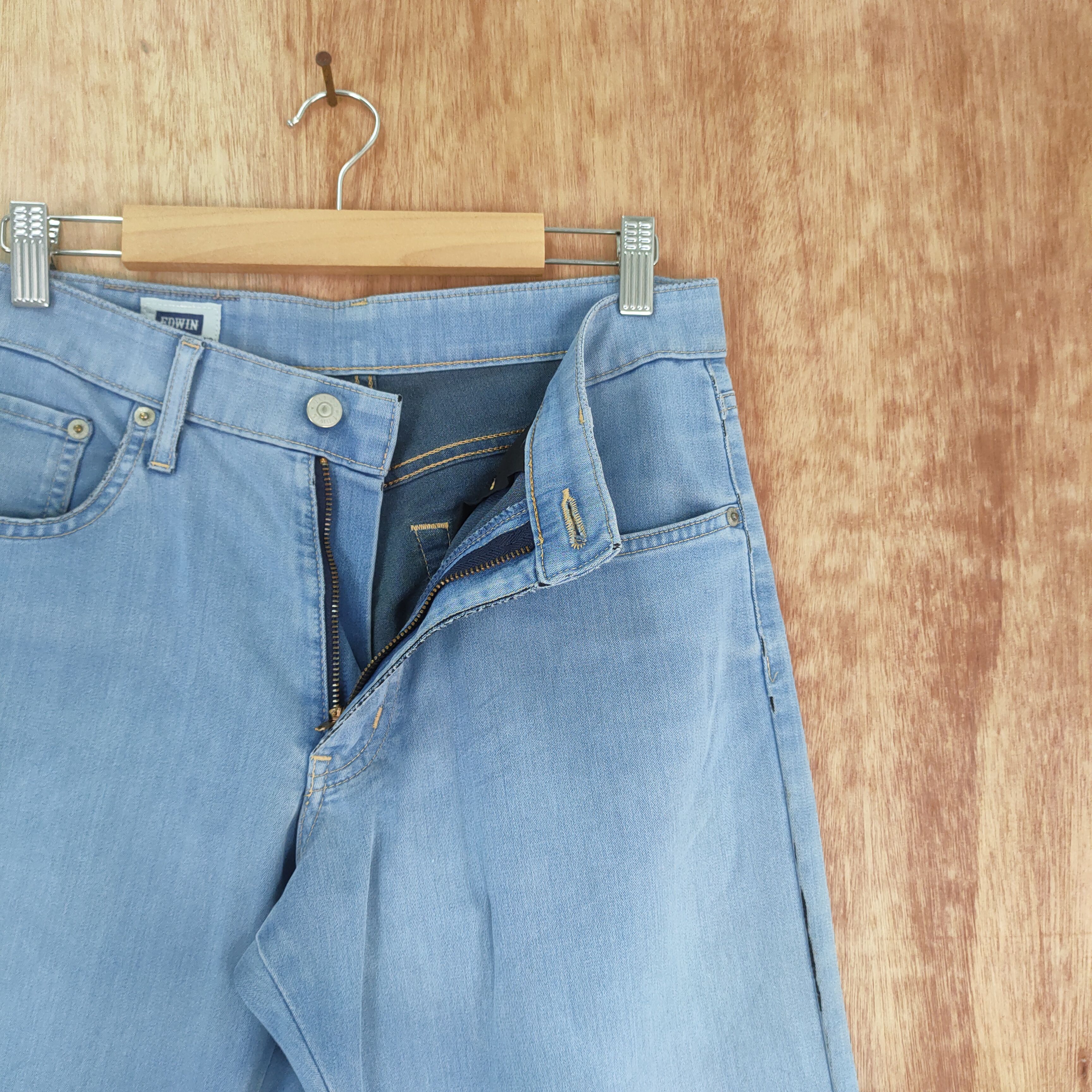 Edwin × Vintage EDWIN LIGHT BLUE JEANS PANTS Size US 29 - 4 Thumbnail