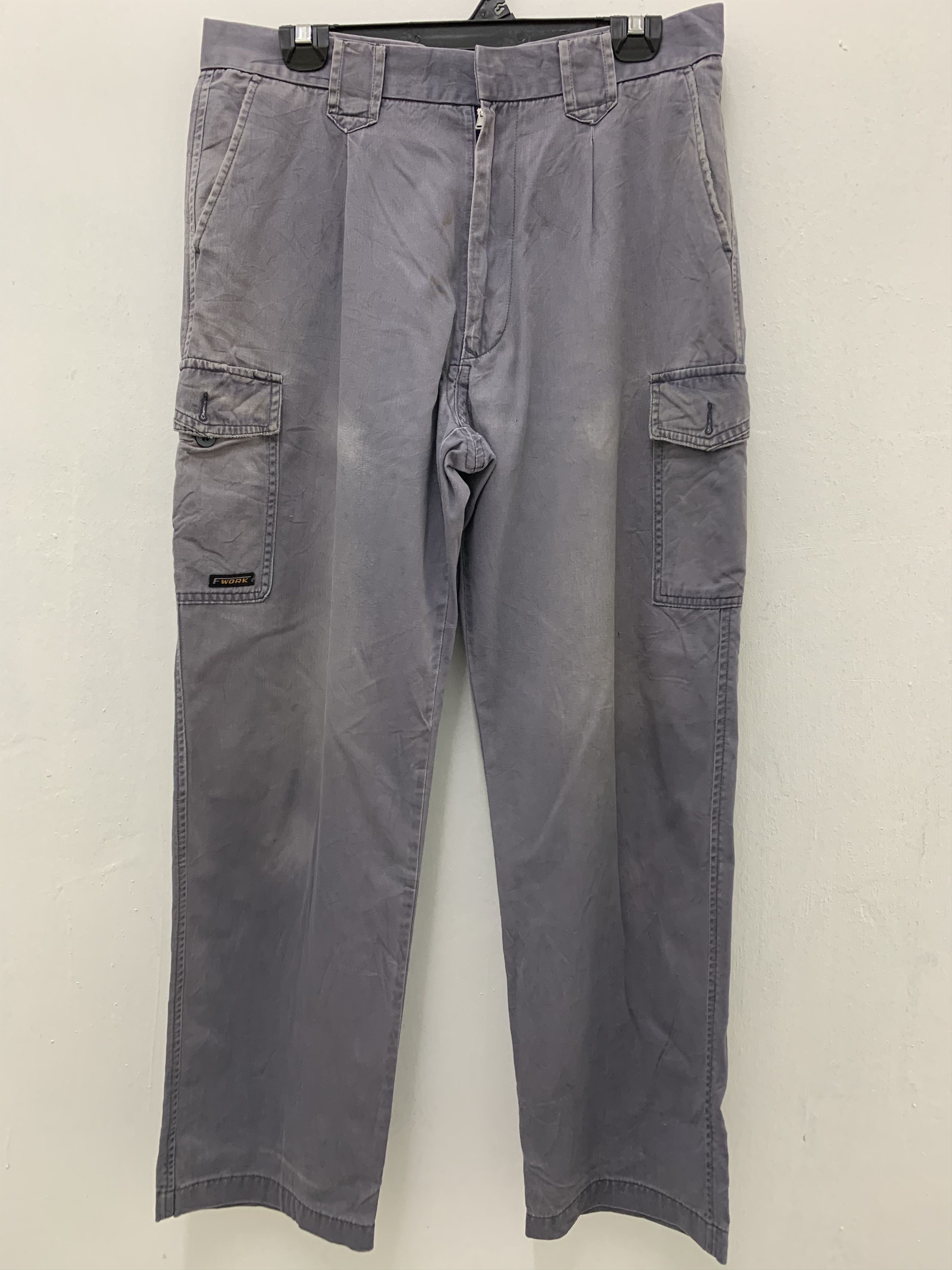 image of Cargo Pants Workers Multipocket Streetwear ed in Grey, Men's (Size 30)