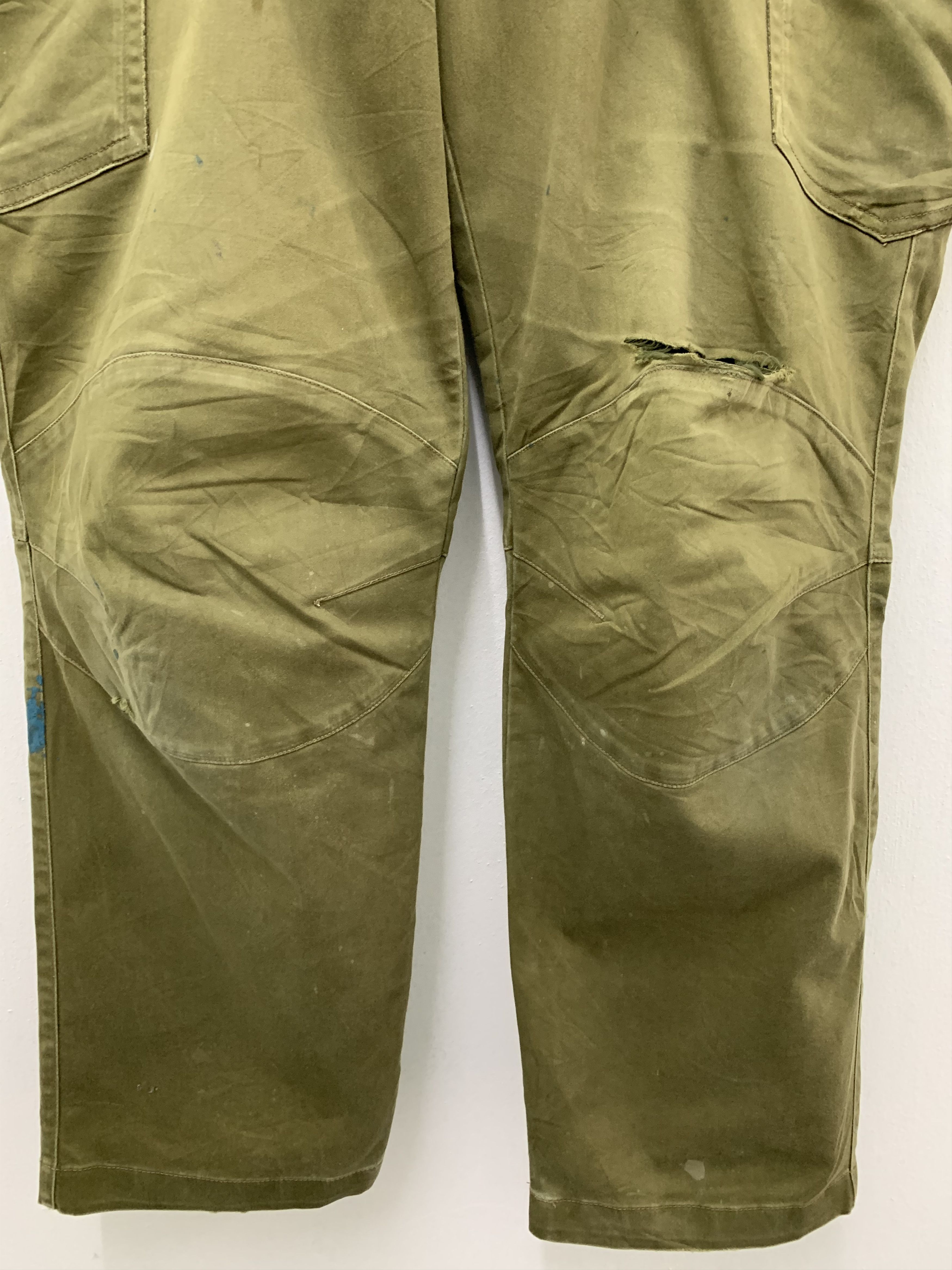 Japanese Brand Cargo Pants Jawin Multipocket Double Knee Dark Green 38" Size US 38 / EU 54 - 3 Thumbnail