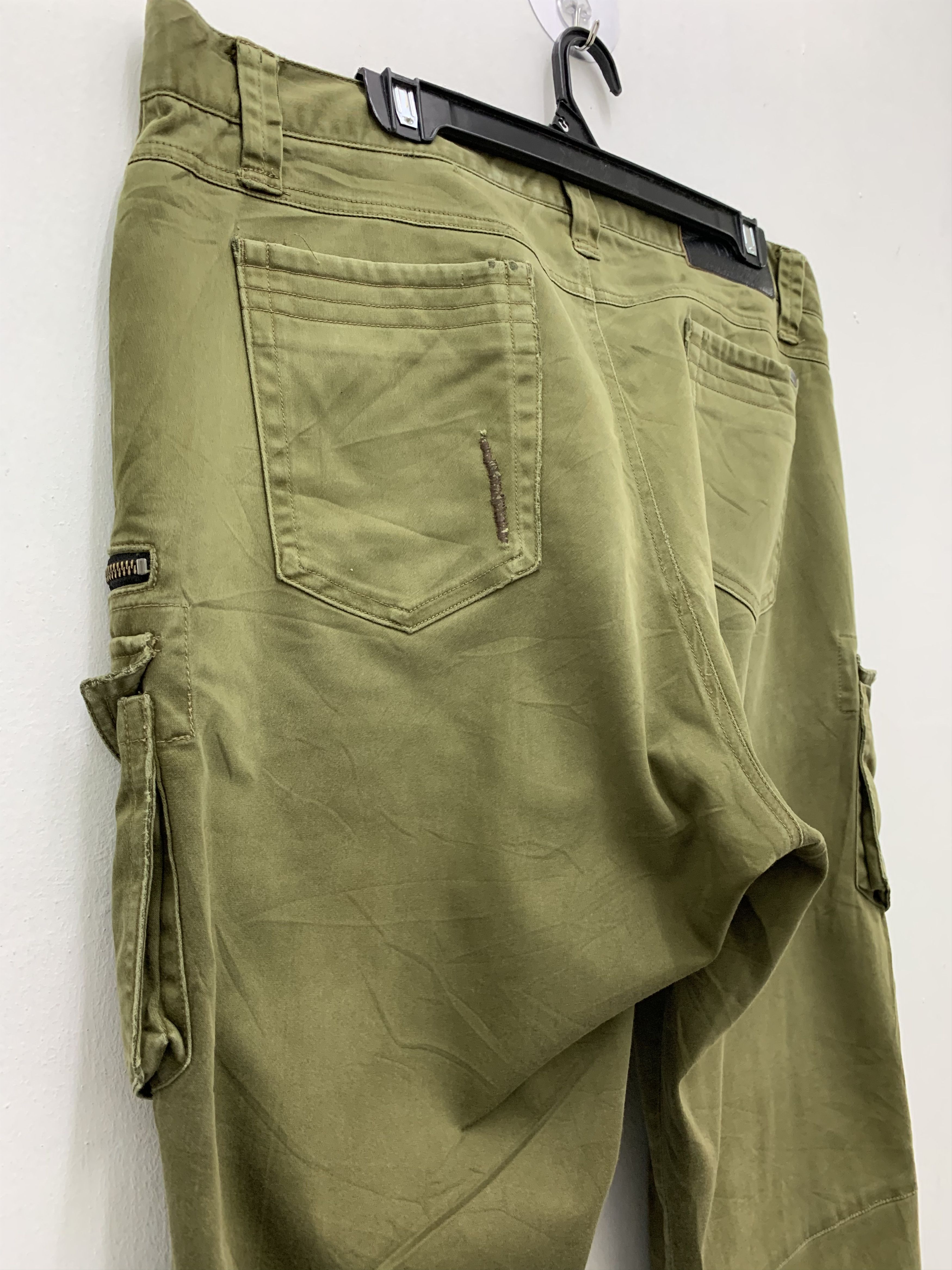 Japanese Brand Cargo Pants Jawin Multipocket Double Knee Dark Green 38" Size US 38 / EU 54 - 14 Thumbnail
