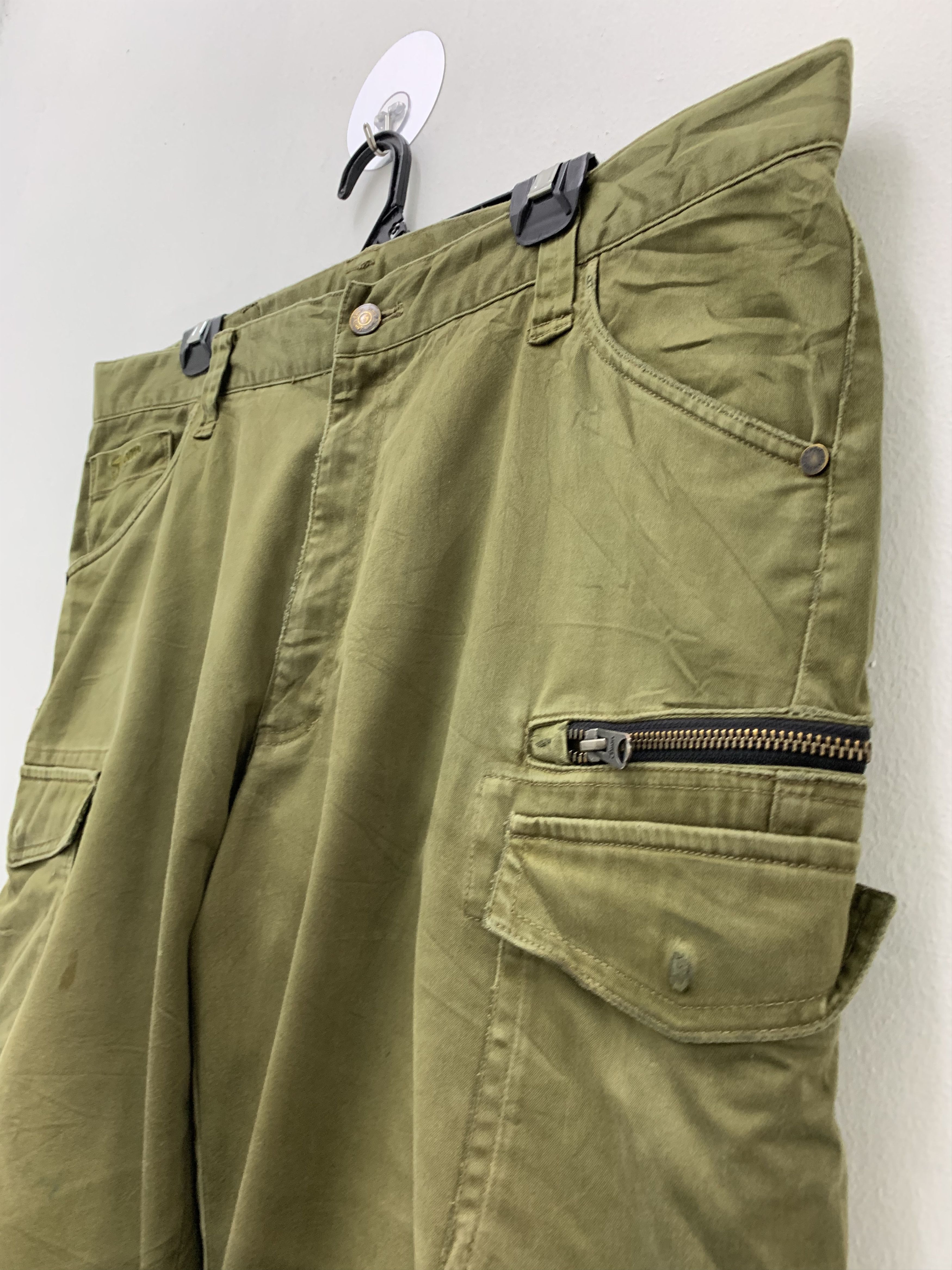 Japanese Brand Cargo Pants Jawin Multipocket Double Knee Dark Green 38" Size US 38 / EU 54 - 8 Thumbnail
