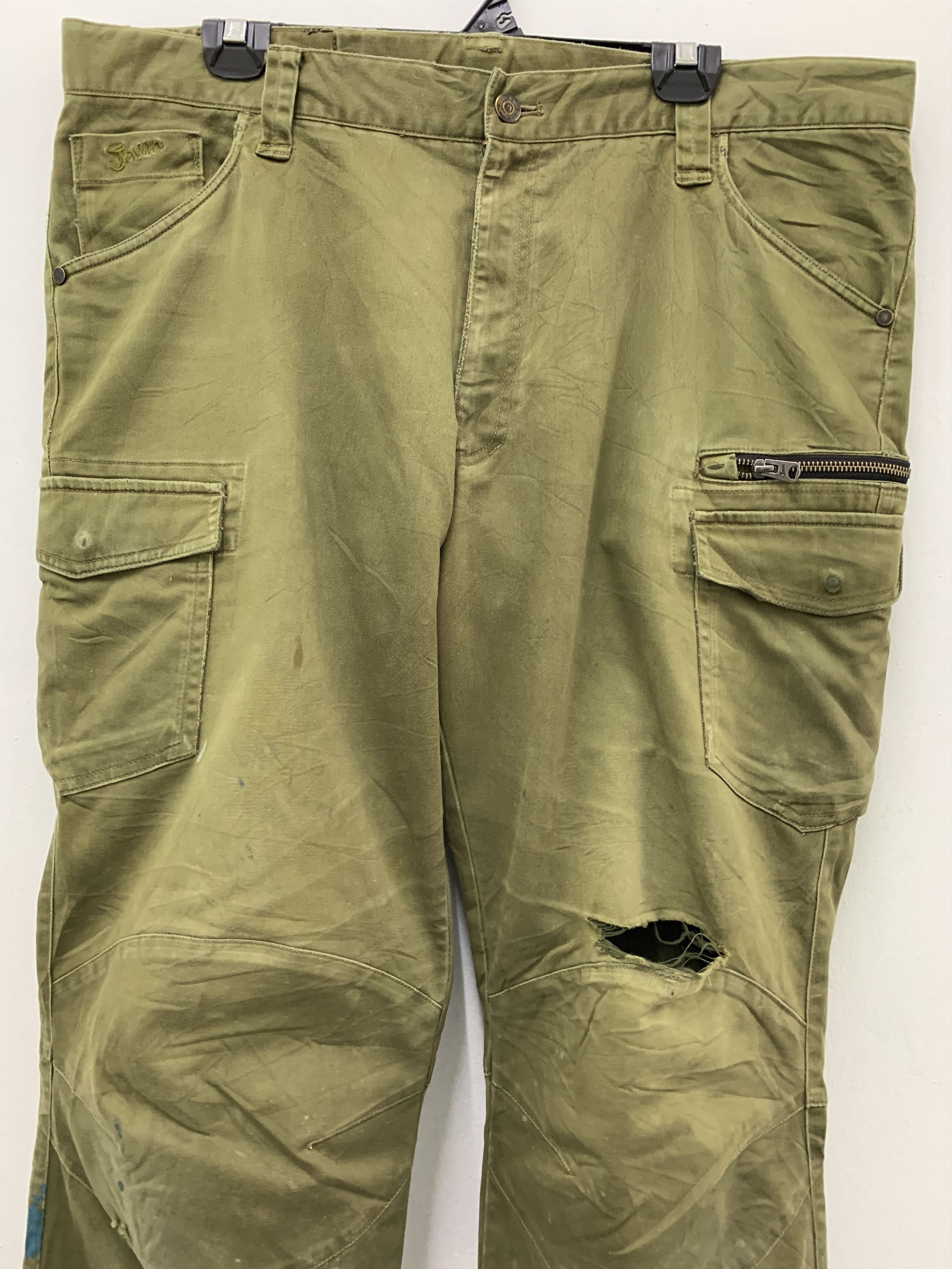 Japanese Brand Cargo Pants Jawin Multipocket Double Knee Dark Green 38" Size US 38 / EU 54 - 2 Thumbnail