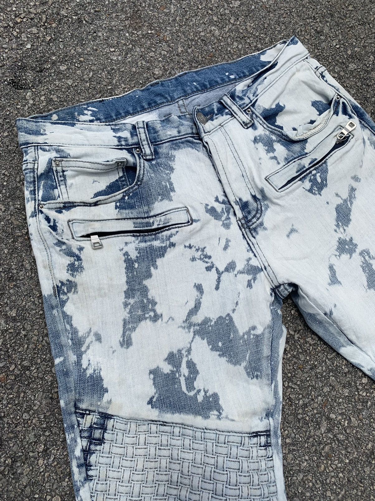 Japanese Brand Acid Wash Dope Denim Distressed Kurt Cobain Balmain Style Size US 31 - 8 Thumbnail