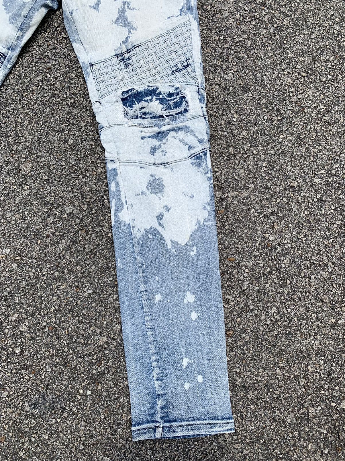 Japanese Brand Acid Wash Dope Denim Distressed Kurt Cobain Balmain Style Size US 31 - 4 Thumbnail