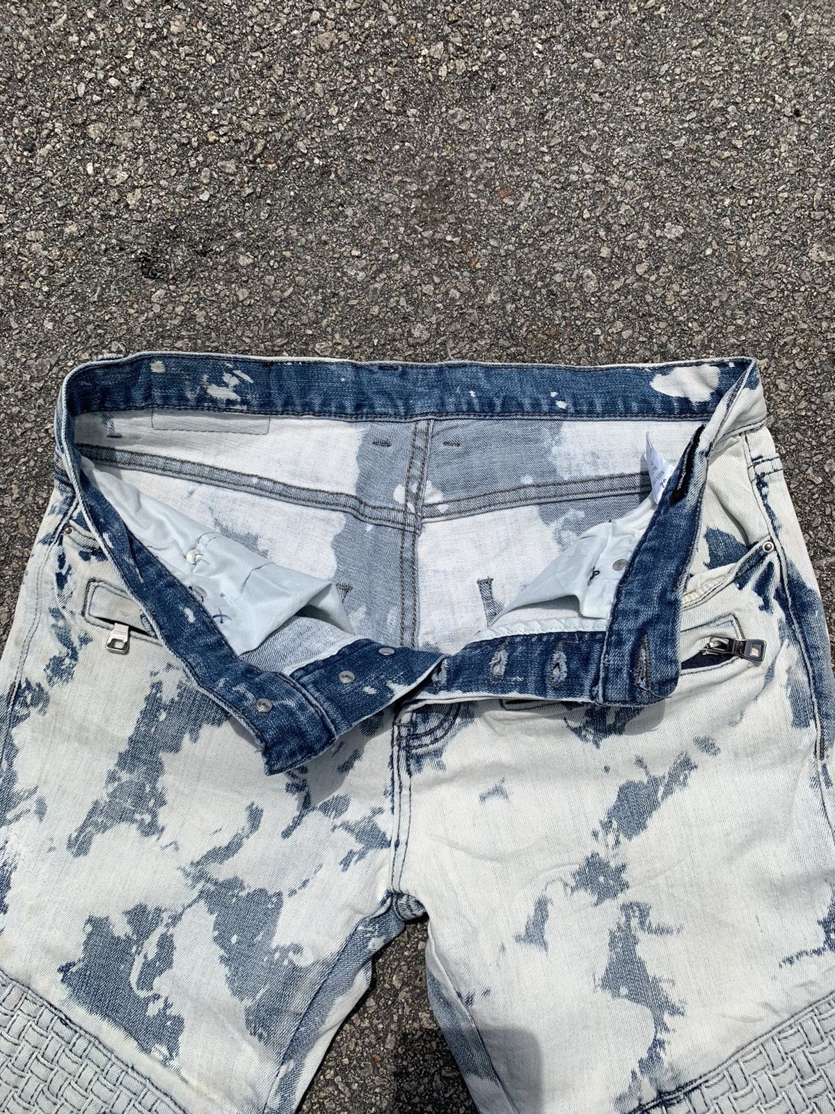 Japanese Brand Acid Wash Dope Denim Distressed Kurt Cobain Balmain Style Size US 31 - 13 Thumbnail