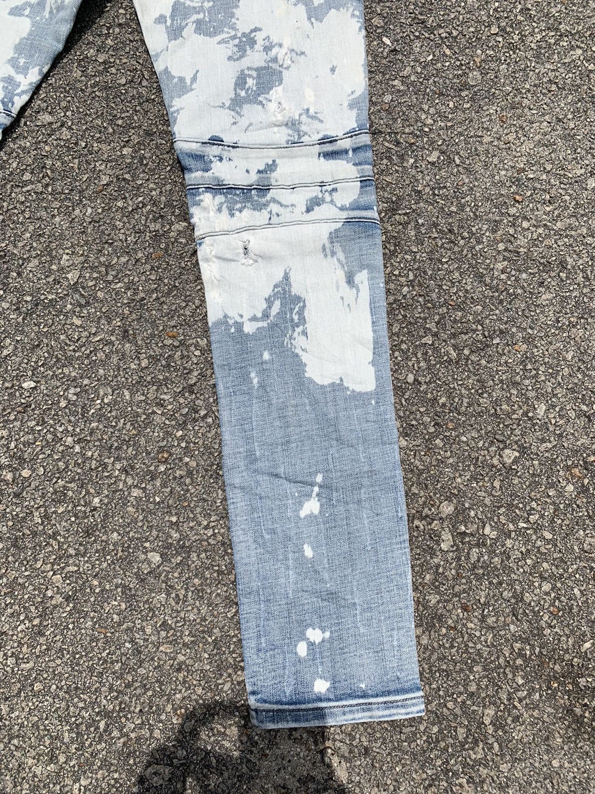 Japanese Brand Acid Wash Dope Denim Distressed Kurt Cobain Balmain Style Size US 31 - 18 Thumbnail