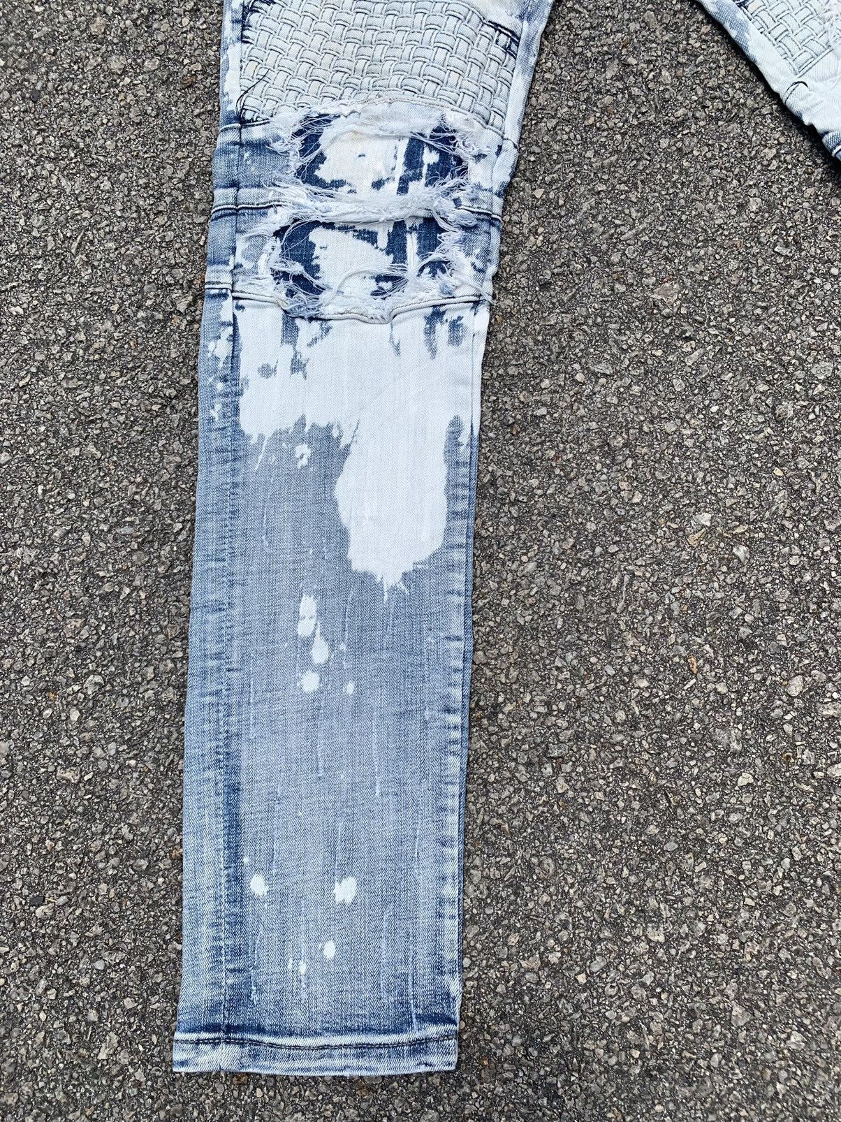 Japanese Brand Acid Wash Dope Denim Distressed Kurt Cobain Balmain Style Size US 31 - 3 Thumbnail