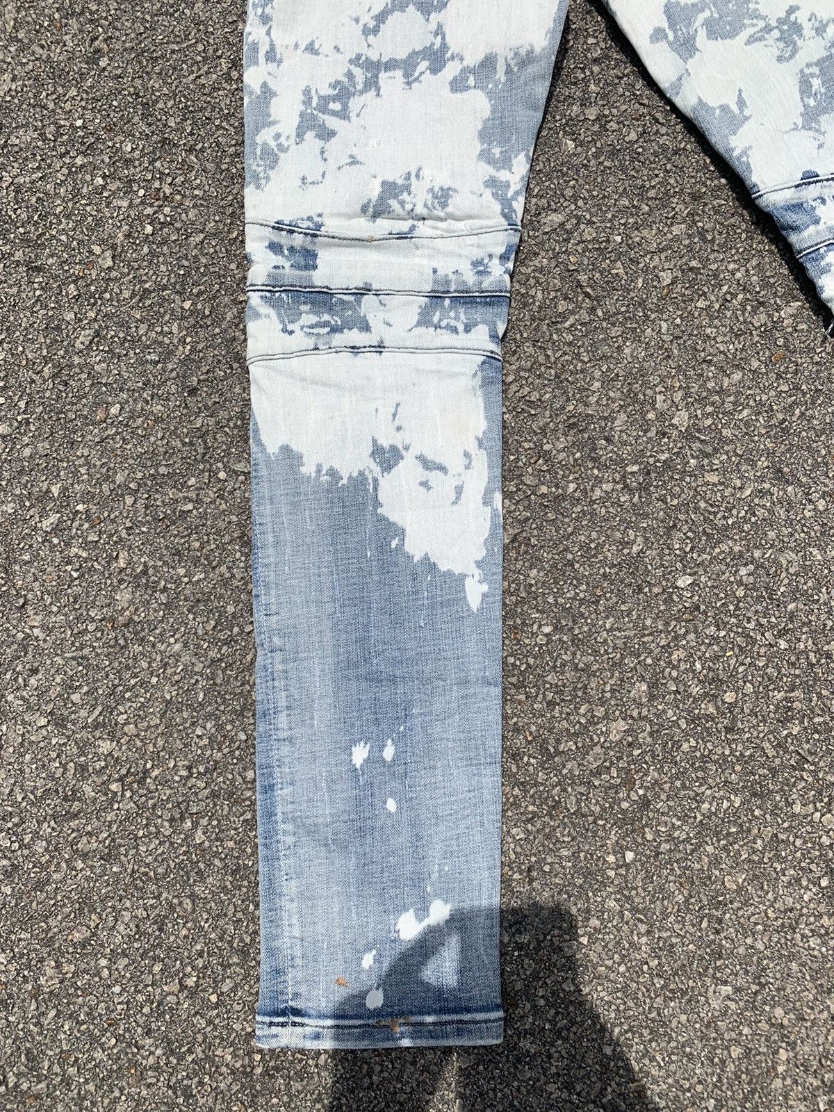 Japanese Brand Acid Wash Dope Denim Distressed Kurt Cobain Balmain Style Size US 31 - 17 Thumbnail