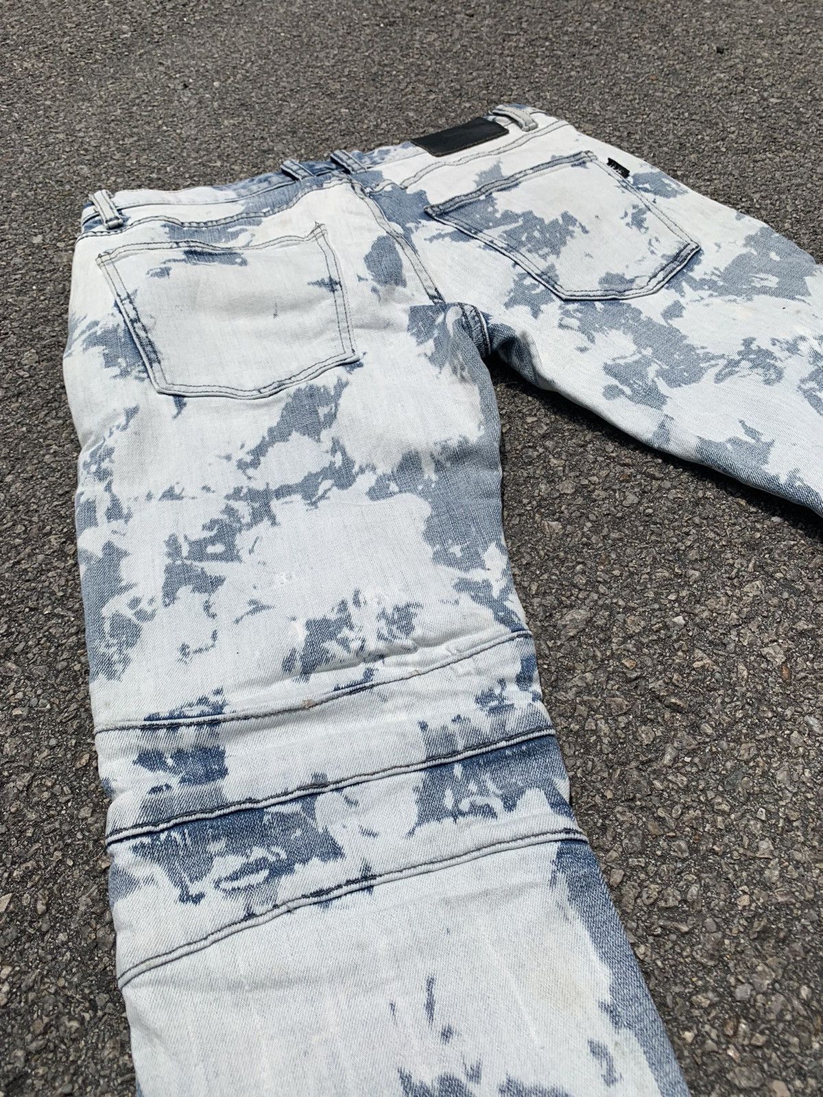 Japanese Brand Acid Wash Dope Denim Distressed Kurt Cobain Balmain Style Size US 31 - 22 Thumbnail