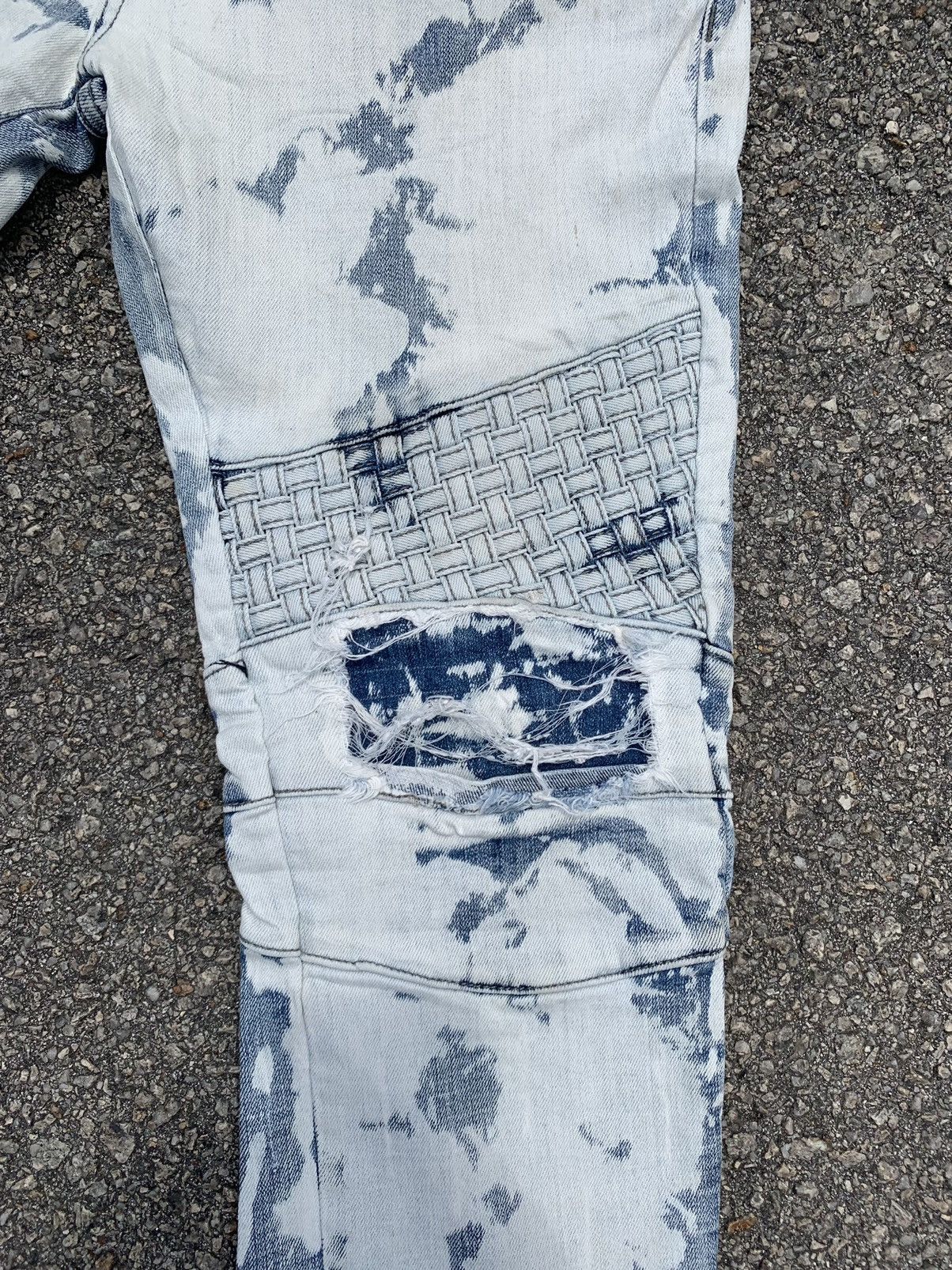 Japanese Brand Acid Wash Dope Denim Distressed Kurt Cobain Balmain Style Size US 31 - 7 Thumbnail