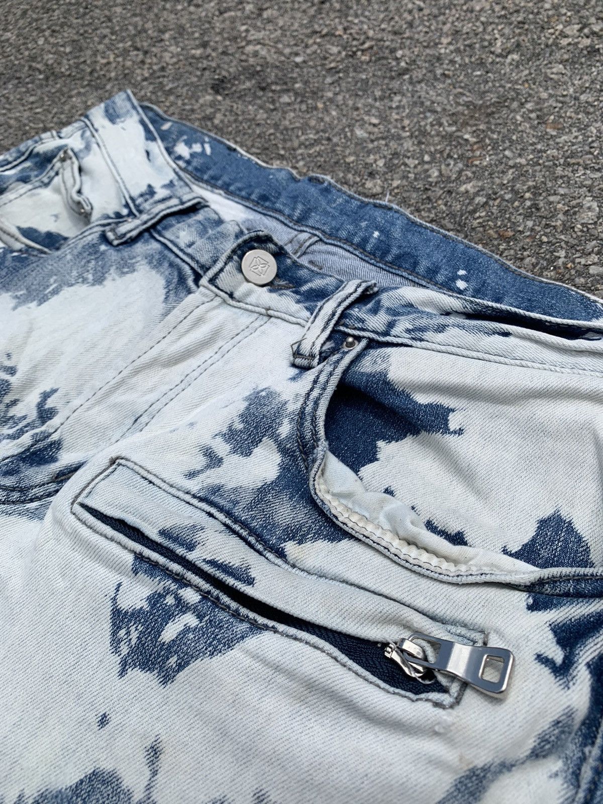 Japanese Brand Acid Wash Dope Denim Distressed Kurt Cobain Balmain Style Size US 31 - 10 Thumbnail