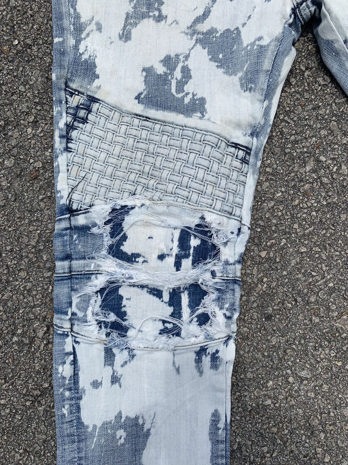Japanese Brand Acid Wash Dope Denim Distressed Kurt Cobain Balmain Style Size US 31 - 6 Thumbnail