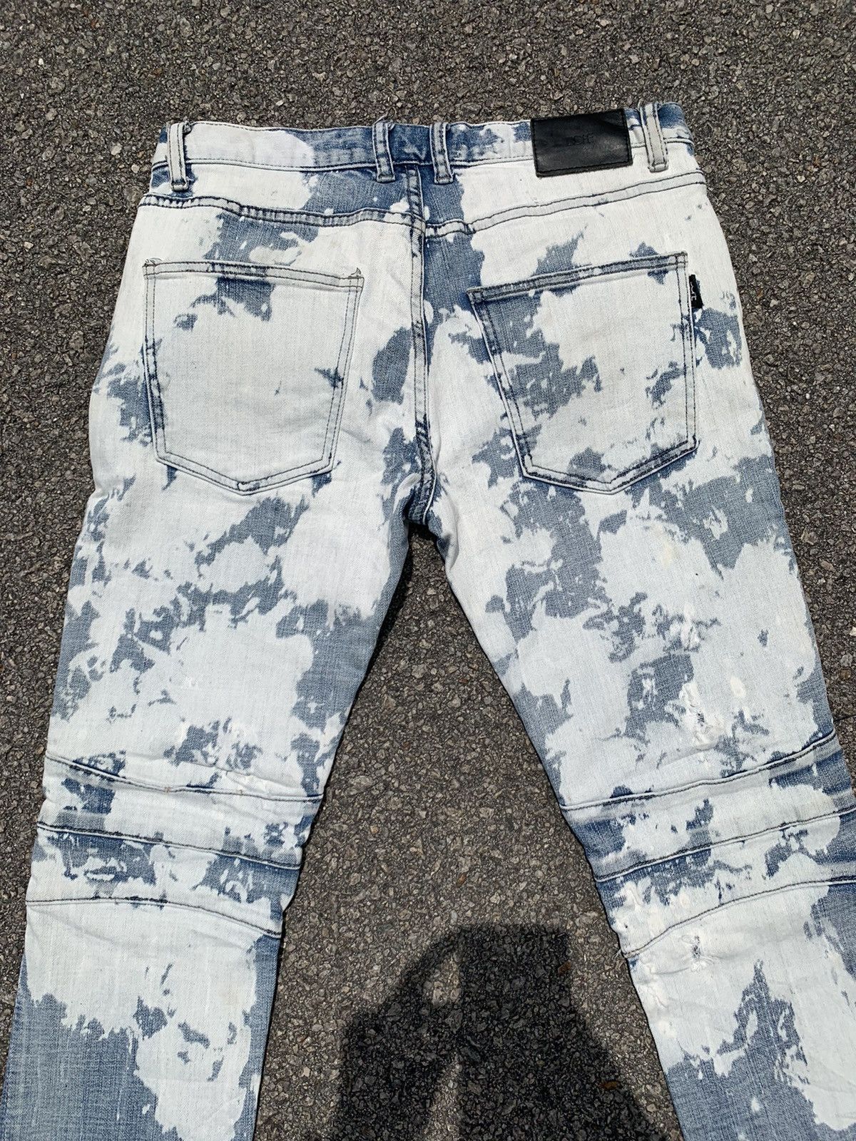 Japanese Brand Acid Wash Dope Denim Distressed Kurt Cobain Balmain Style Size US 31 - 16 Thumbnail