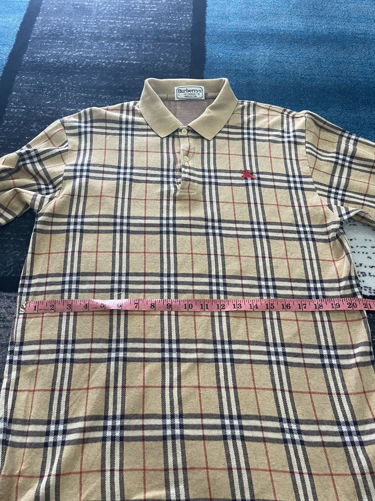 Burberry VINTAGE BURBERRYS NOVA CHEK LONGSLEEVE POLO SHIRT Size US L / EU 52-54 / 3 - 13 Thumbnail