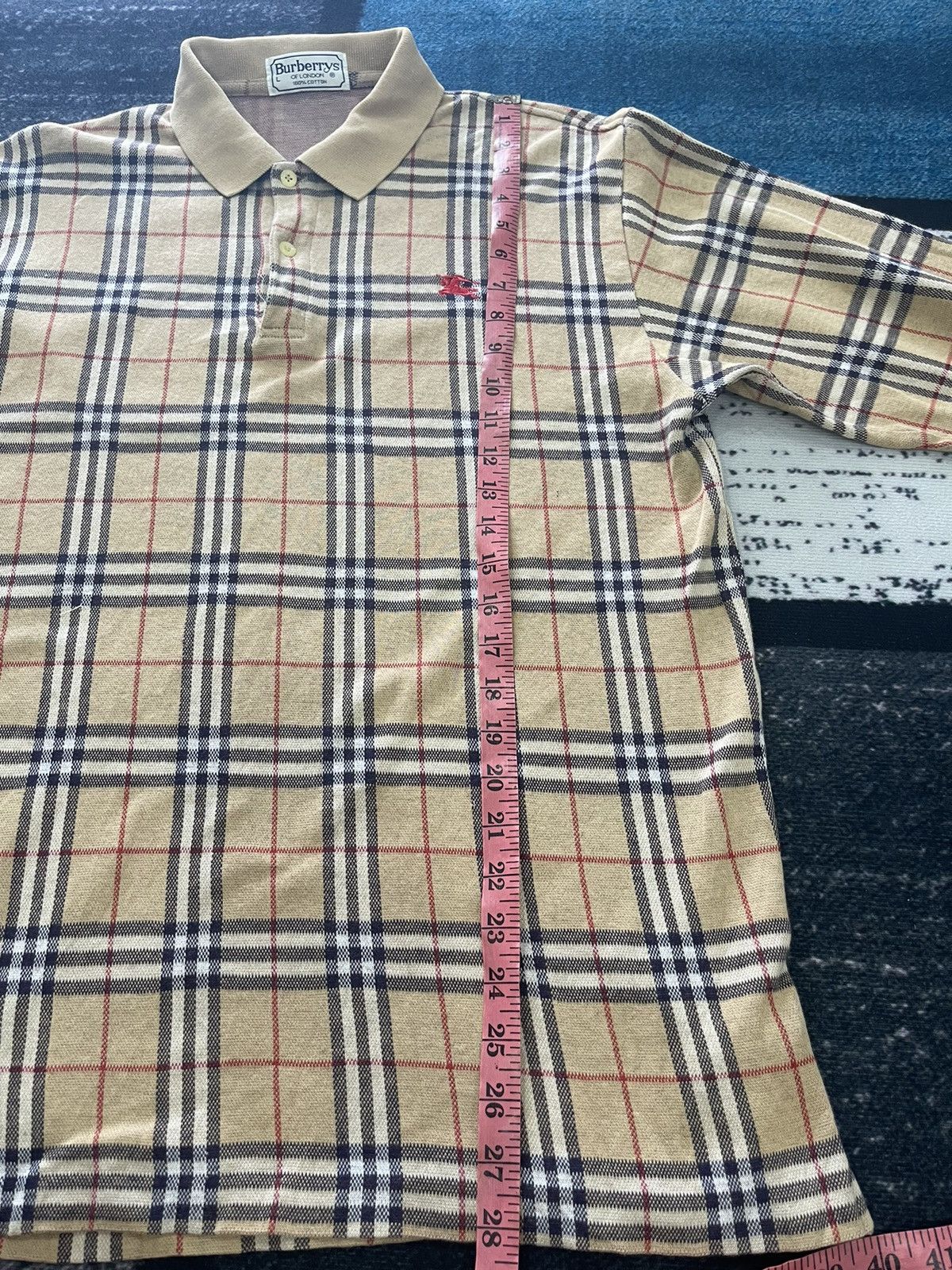 Burberry VINTAGE BURBERRYS NOVA CHEK LONGSLEEVE POLO SHIRT Size US L / EU 52-54 / 3 - 14 Thumbnail
