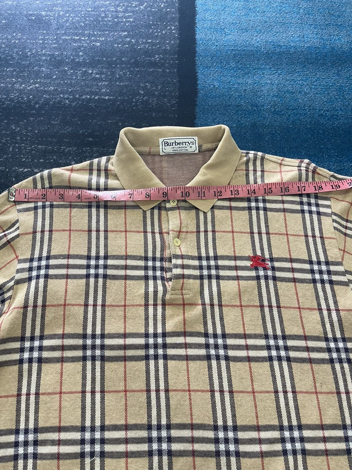 Burberry VINTAGE BURBERRYS NOVA CHEK LONGSLEEVE POLO SHIRT Size US L / EU 52-54 / 3 - 15 Thumbnail