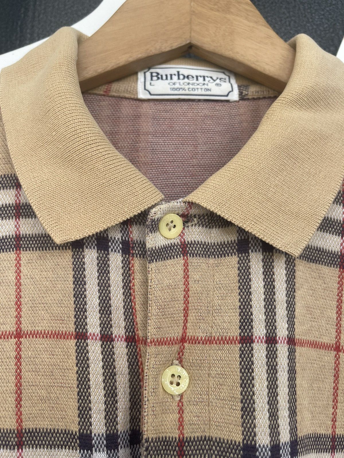Burberry VINTAGE BURBERRYS NOVA CHEK LONGSLEEVE POLO SHIRT Size US L / EU 52-54 / 3 - 8 Thumbnail