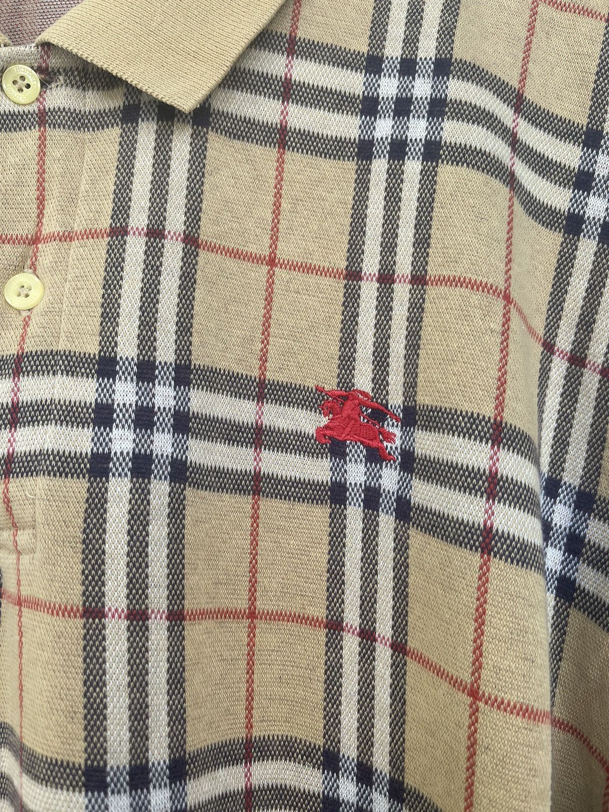 Burberry VINTAGE BURBERRYS NOVA CHEK LONGSLEEVE POLO SHIRT Size US L / EU 52-54 / 3 - 3 Thumbnail