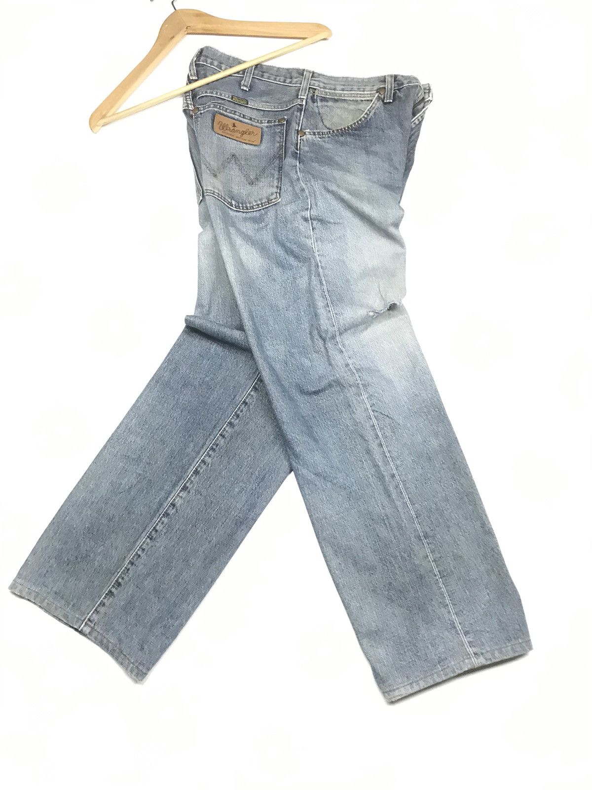 Vintage × Wrangler VINTAGE SELVEDGE WRANGLER BLUE BELL 🔔 DISTRESED BAGGY DENIM Size US 29 - 15 Thumbnail