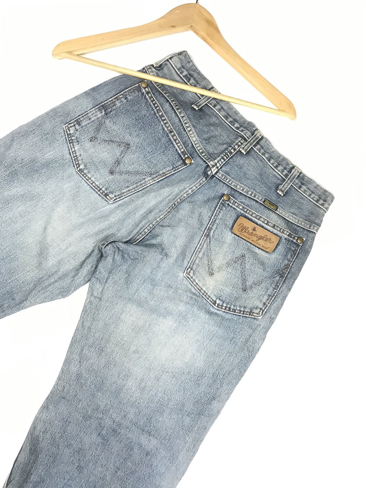 Vintage × Wrangler VINTAGE SELVEDGE WRANGLER BLUE BELL 🔔 DISTRESED BAGGY DENIM Size US 29 - 12 Thumbnail