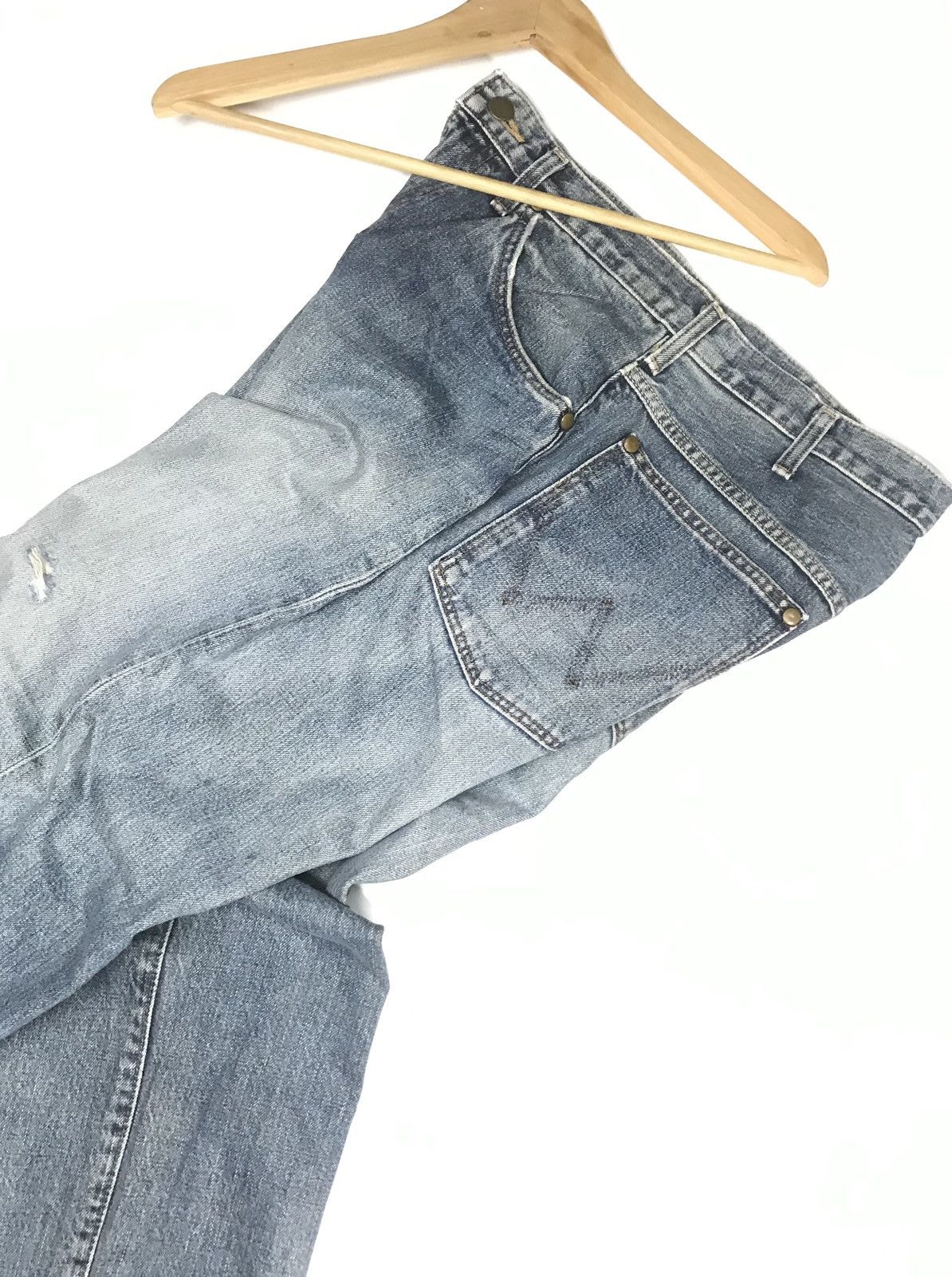 Vintage × Wrangler VINTAGE SELVEDGE WRANGLER BLUE BELL 🔔 DISTRESED BAGGY DENIM Size US 29 - 18 Thumbnail