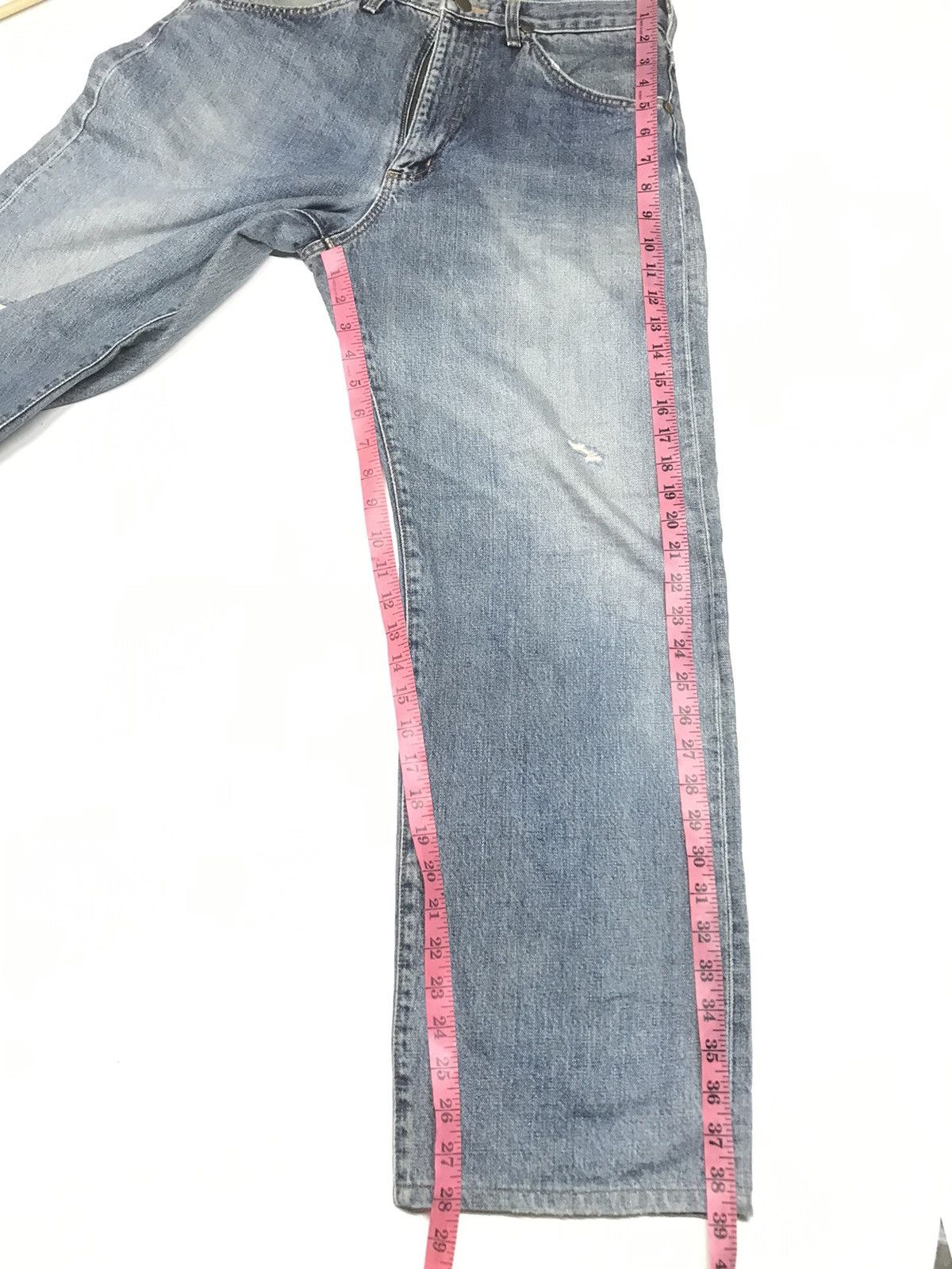 Vintage × Wrangler VINTAGE SELVEDGE WRANGLER BLUE BELL 🔔 DISTRESED BAGGY DENIM Size US 29 - 21 Thumbnail
