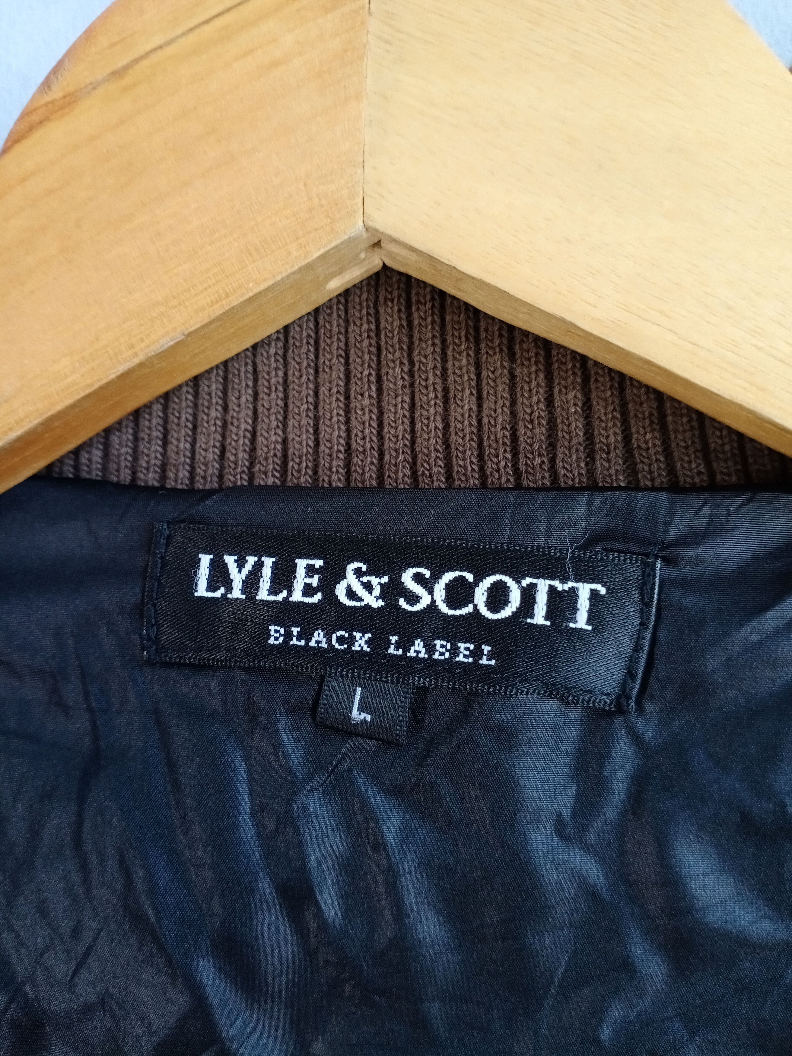 Japanese Brand × Lyle & Scott 💥RARE💥Lyle&Scott Black Label Knit Button Bomber Jacket Size US M / EU 48-50 / 2 - 7 Thumbnail