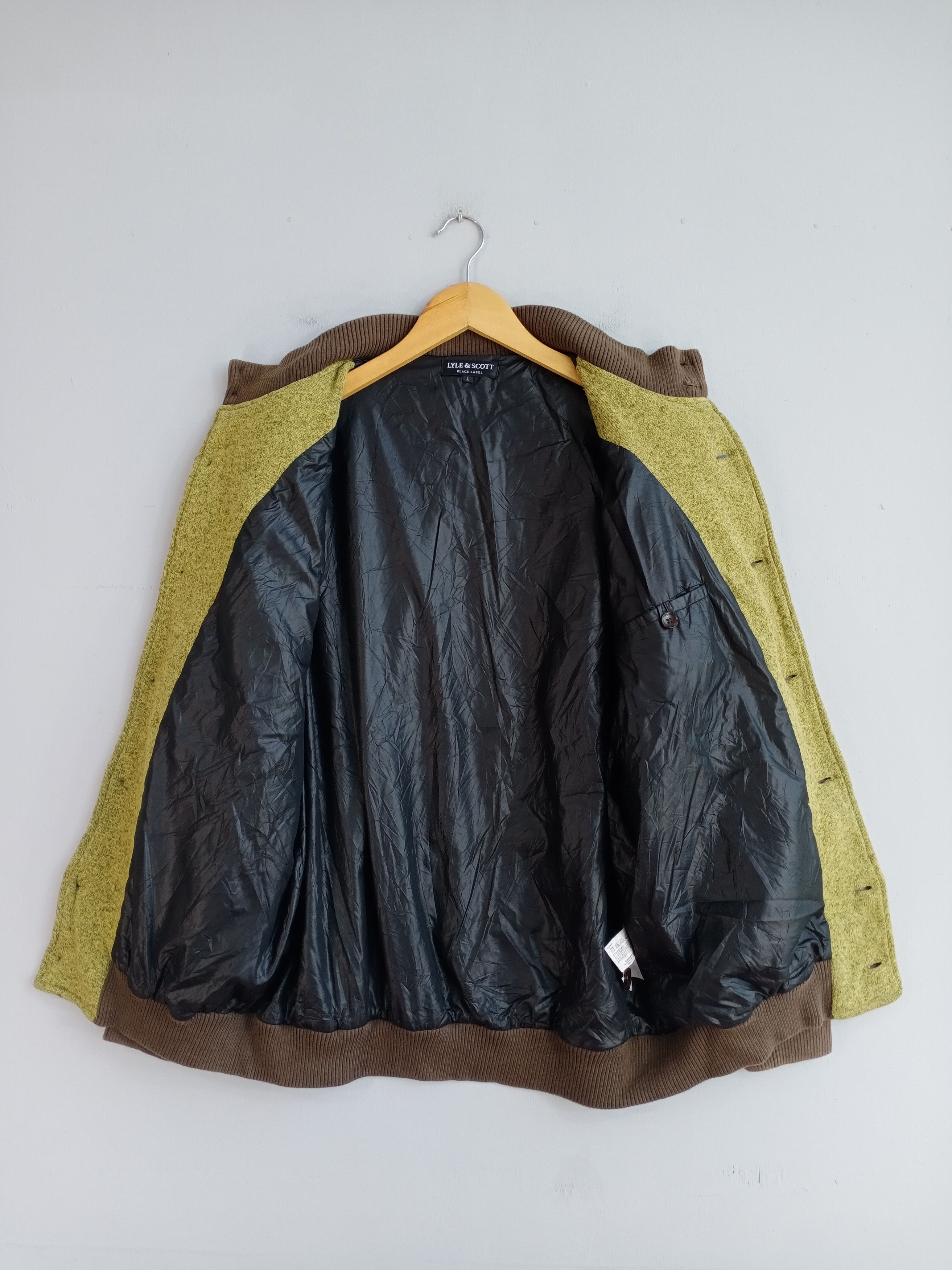 Japanese Brand × Lyle & Scott 💥RARE💥Lyle&Scott Black Label Knit Button Bomber Jacket Size US M / EU 48-50 / 2 - 6 Thumbnail