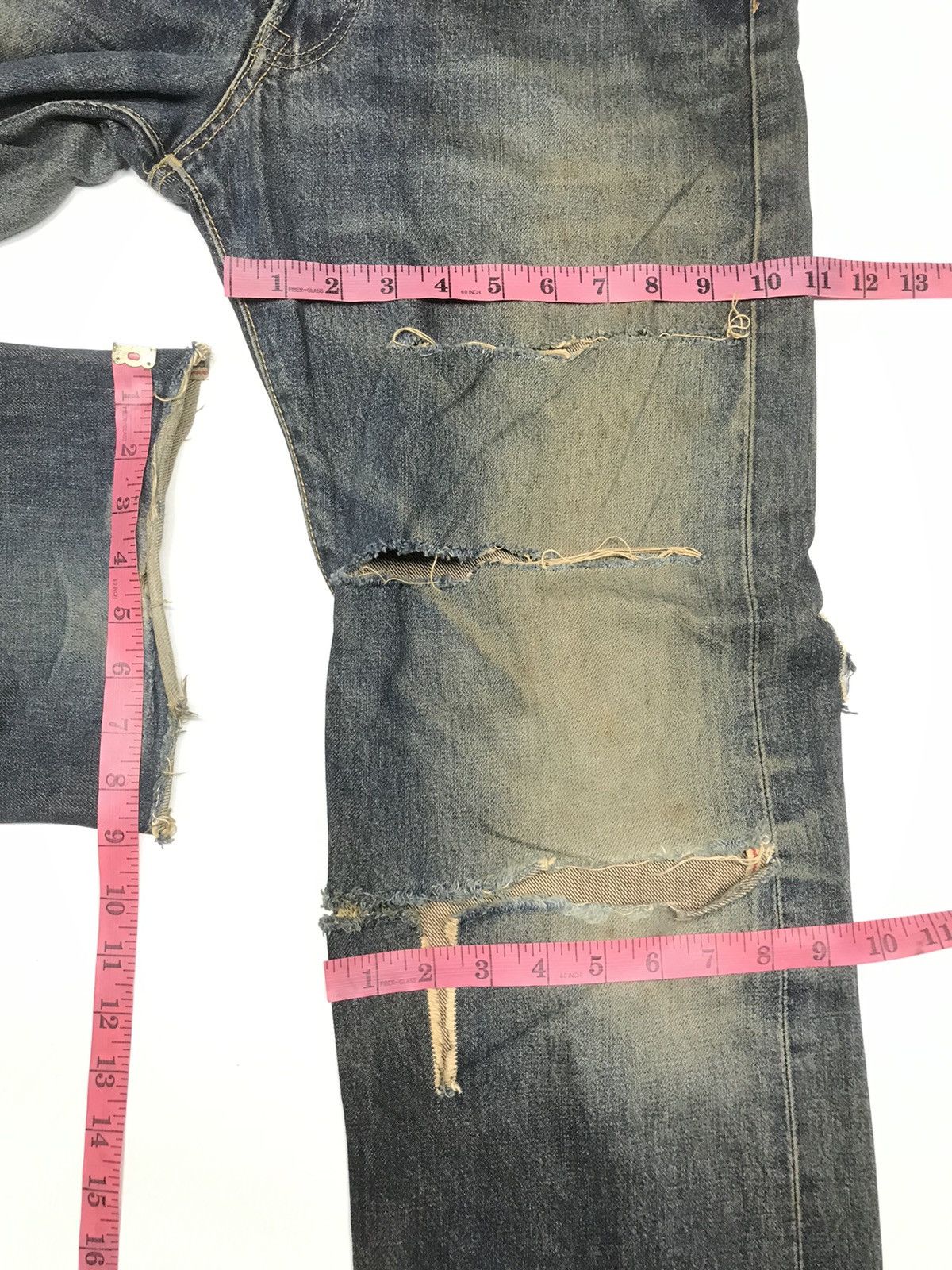 Edwin × Vintage VINTAGE GRUNGE SELVEDGE EDWIN505X DAMAGE DESTROYE RUSTY DENI Size US 29 - 23 Thumbnail