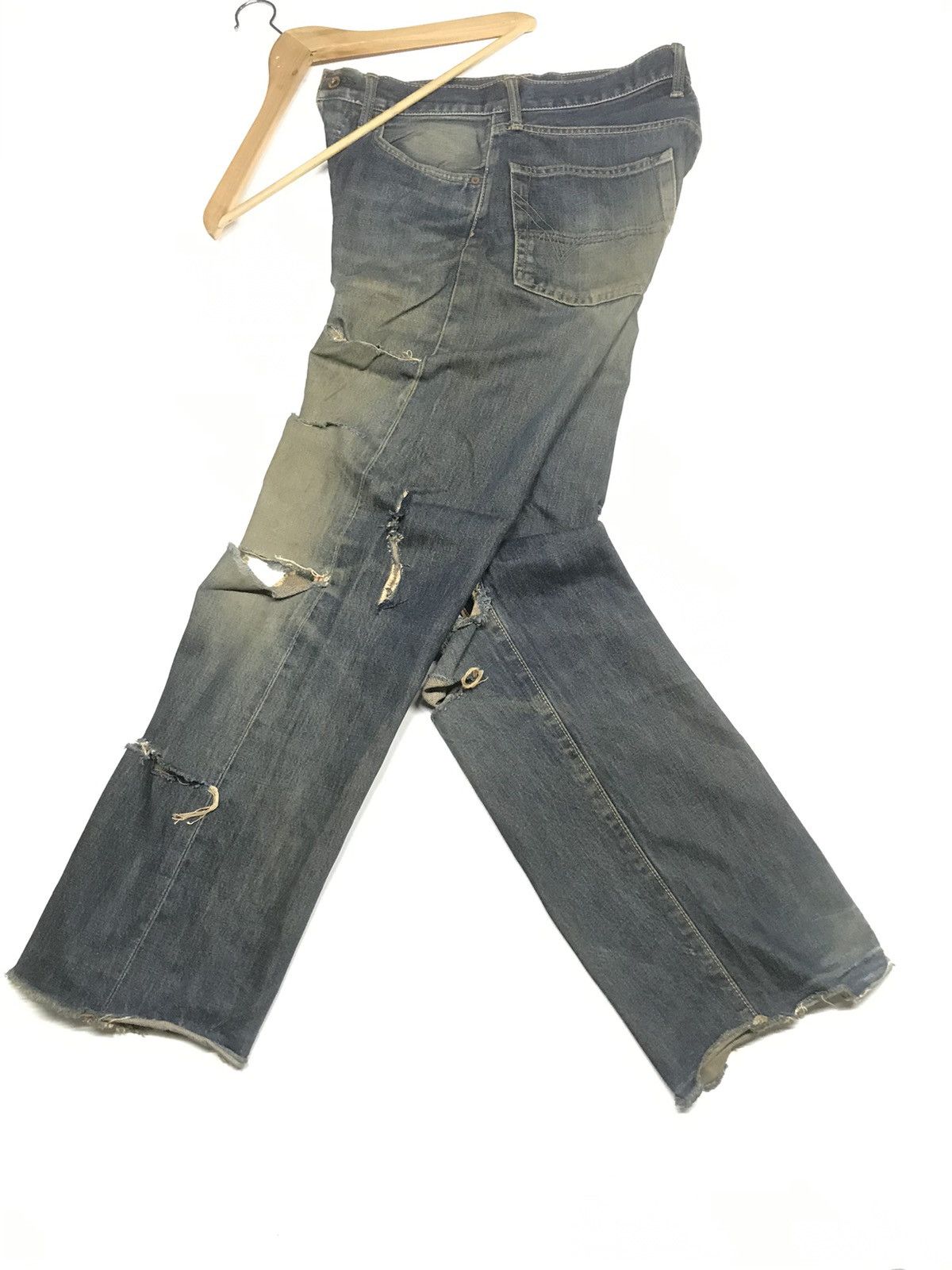 Edwin × Vintage VINTAGE GRUNGE SELVEDGE EDWIN505X DAMAGE DESTROYE RUSTY DENI Size US 29 - 20 Thumbnail