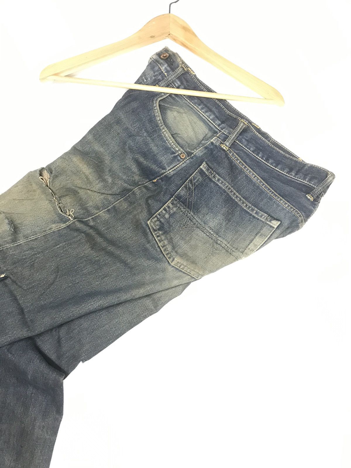 Edwin × Vintage VINTAGE GRUNGE SELVEDGE EDWIN505X DAMAGE DESTROYE RUSTY DENI Size US 29 - 21 Thumbnail