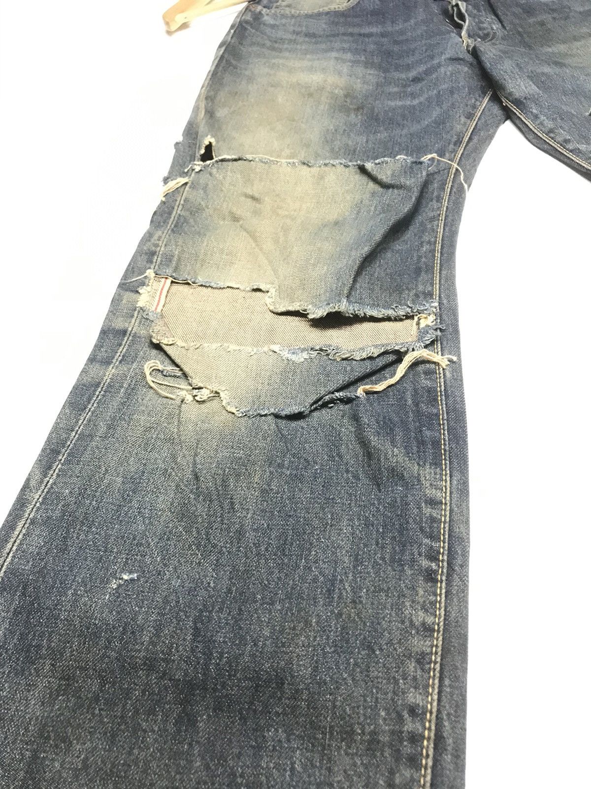 Edwin × Vintage VINTAGE GRUNGE SELVEDGE EDWIN505X DAMAGE DESTROYE RUSTY DENI Size US 29 - 4 Thumbnail